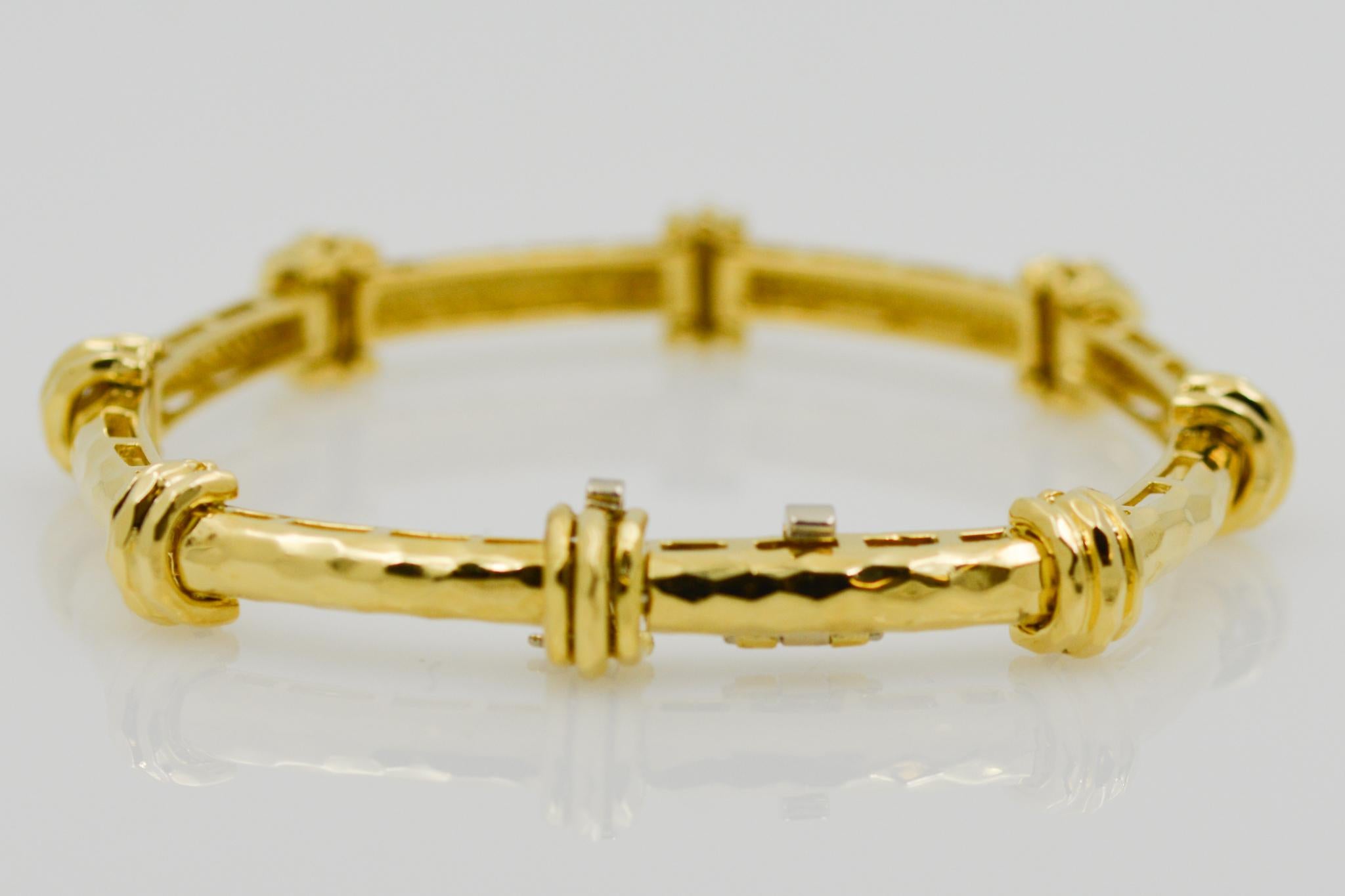 Henry Dunay 18 Karat Gelbgold Bambus-Armband im Zustand „Gut“ in Dallas, TX
