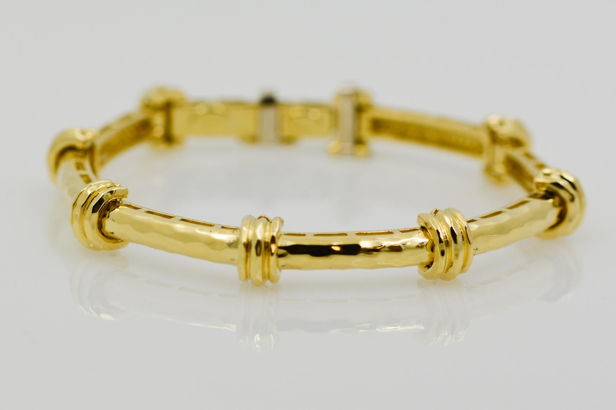 Henry Dunay 18 Karat Yellow Gold Bamboo Bracelet In Good Condition In Dallas, TX