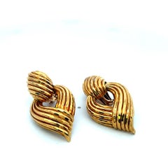 Henry Dunay 18K Yellow Gold Clip On Rope Style Earrings 33.9 Grams