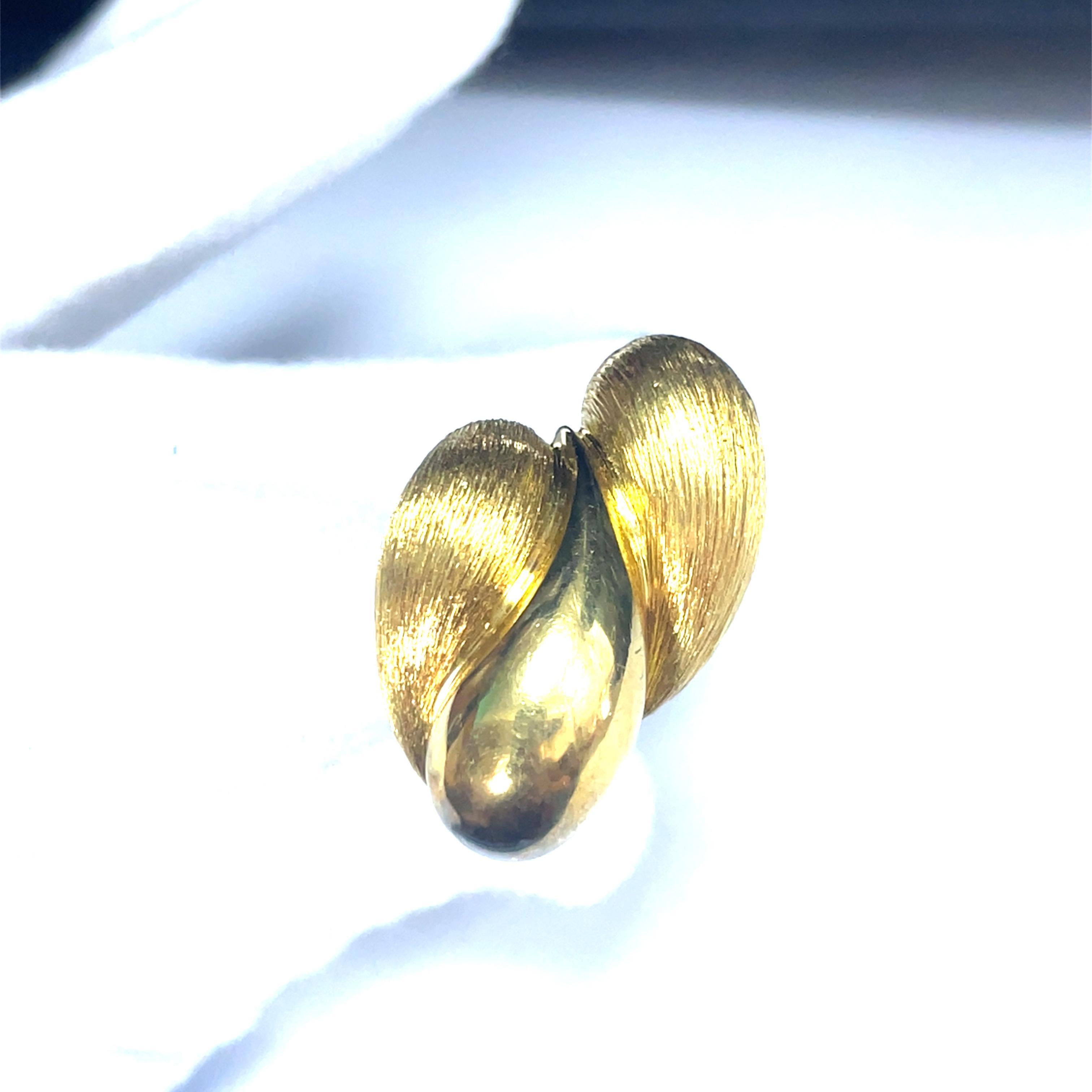 HENRY Dunay, orecchini a foglia in oro giallo 18 carati, Designer in vendita 3
