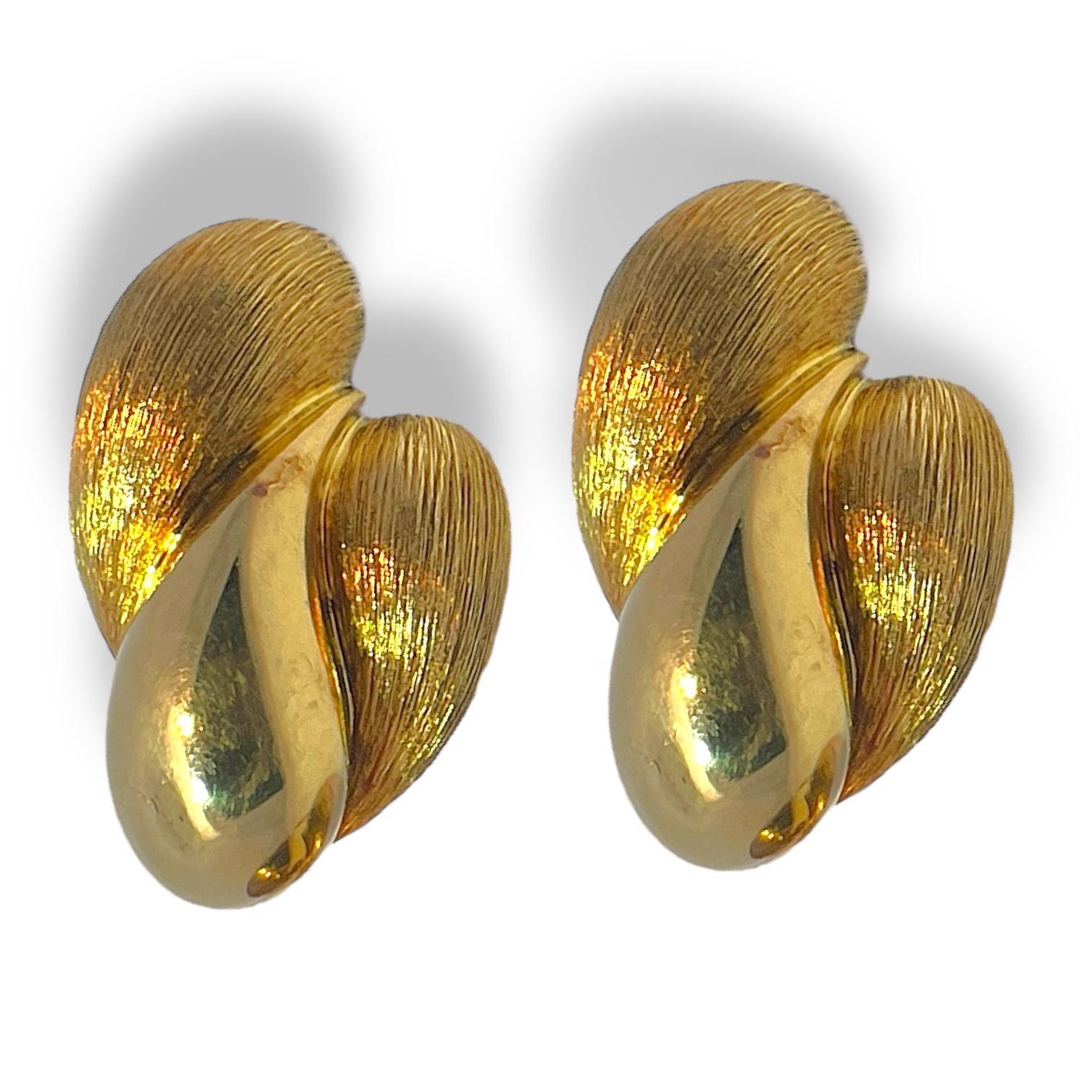 HENRY Dunay, orecchini a foglia in oro giallo 18 carati, Designer in vendita 4