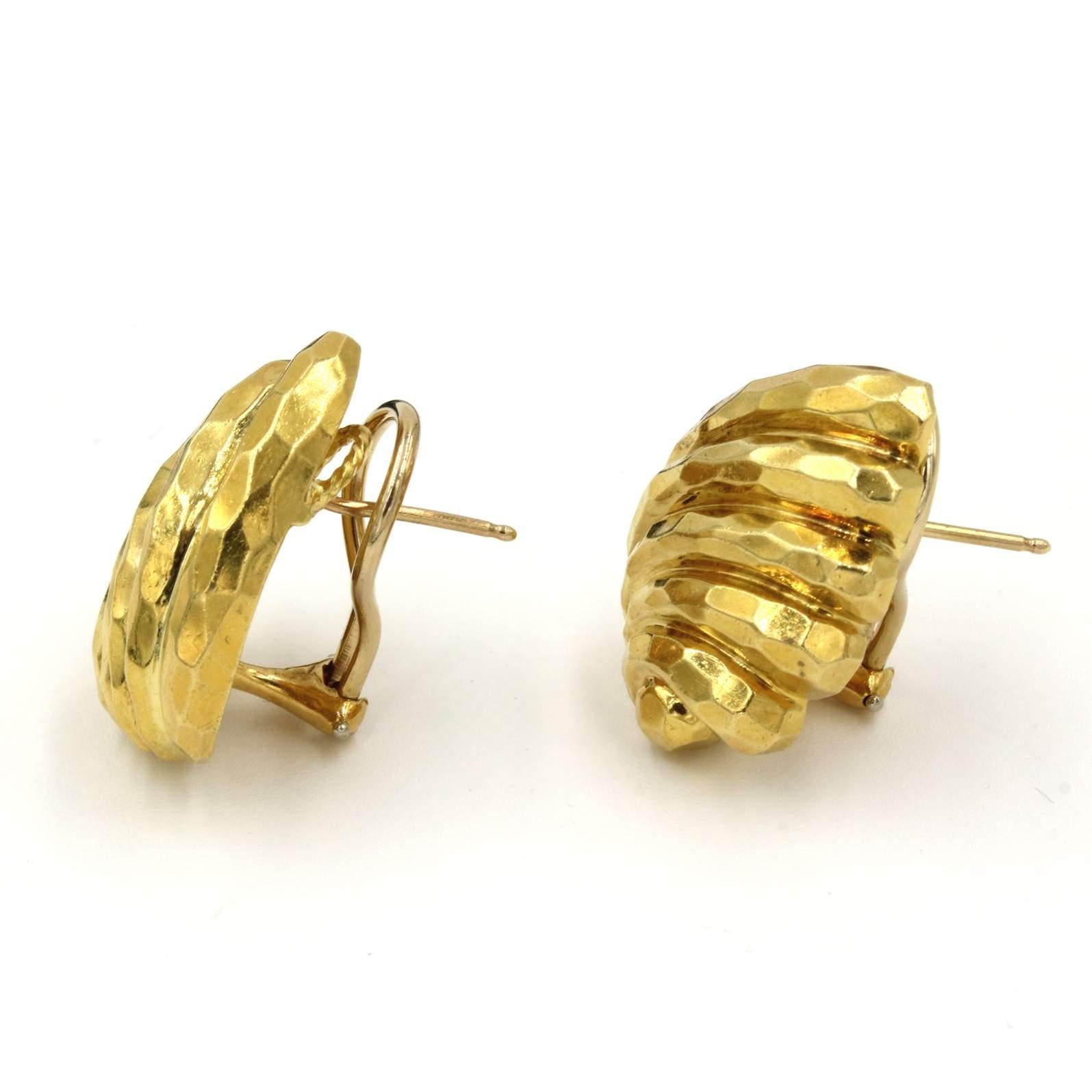 Henry Dunay Earrings Set In 18K Yellow Gold. 