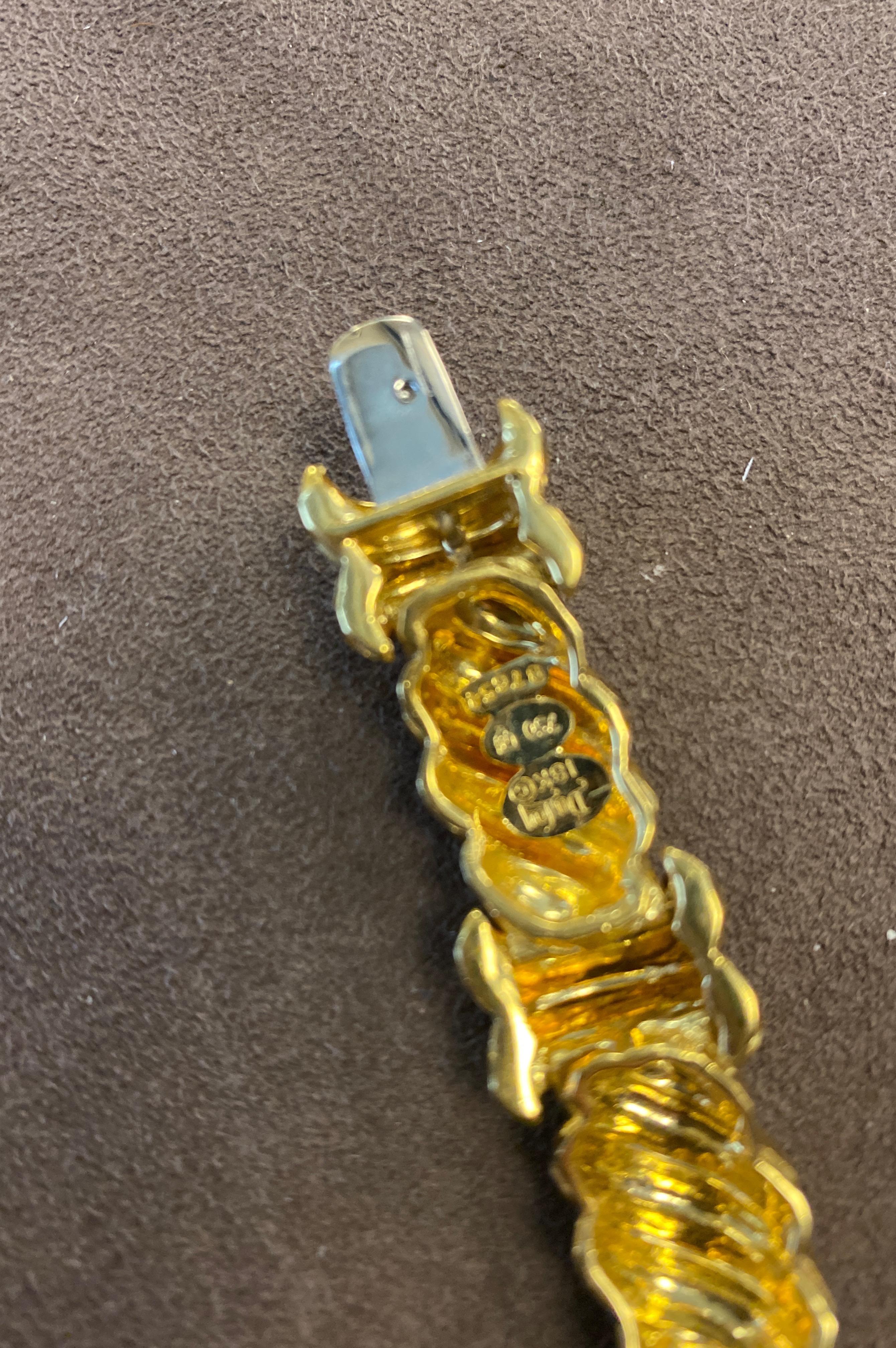 Henry Dunay Bracelet en or jaune 18 carats à finition facettée Neuf - En vente à Chicago, IL