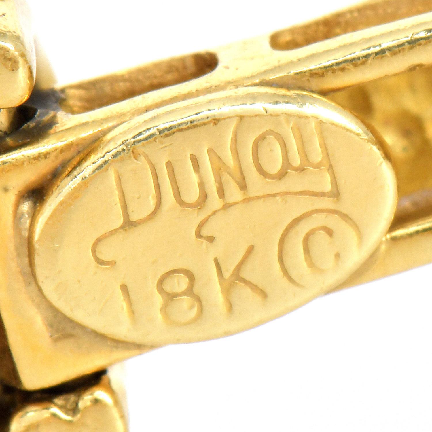 Bracelet à maillons en bambou martelé en or jaune 18K de Henry Dunay en vente 3