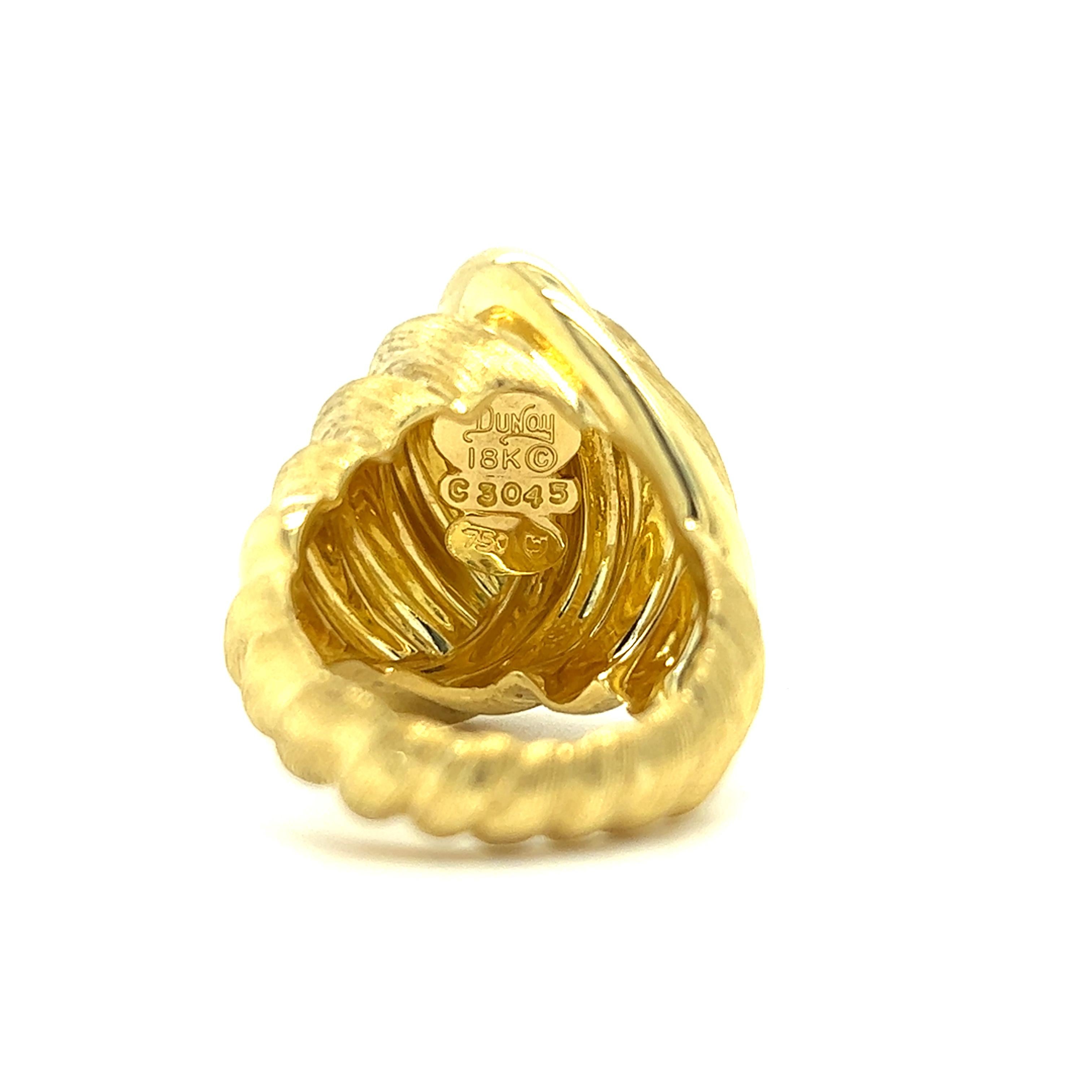 Henry Dunay 18k Gelbgold großer Dome Knoten Design strukturierter Ring  (Zeitgenössisch) im Angebot