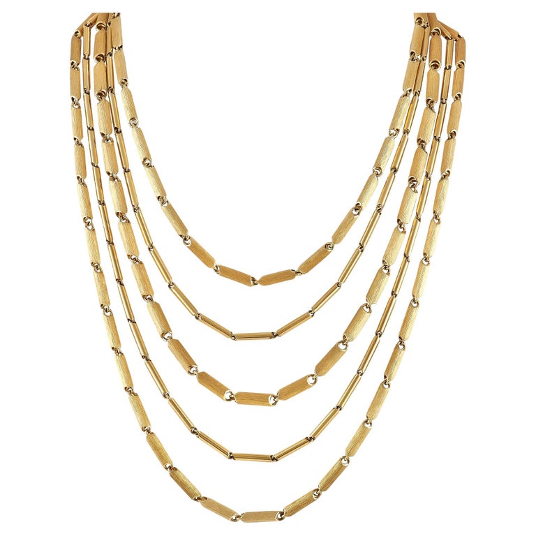 Henry Dunay 18K Yellow Gold MultiStrand Necklace For Sale at 1stDibs