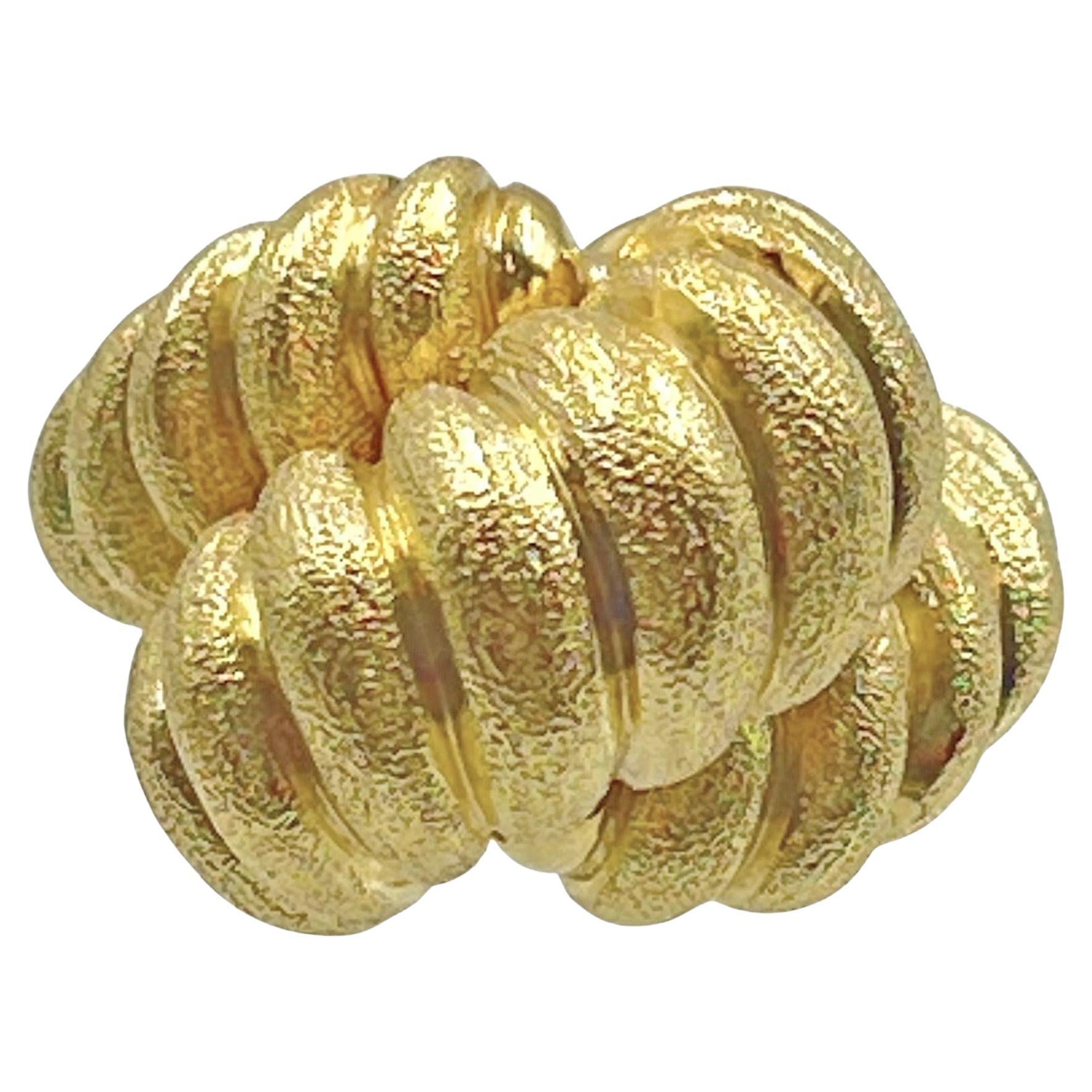 Pre-owned Henry Dunay 18k Yellow Gold Rope-twist Knot Ring