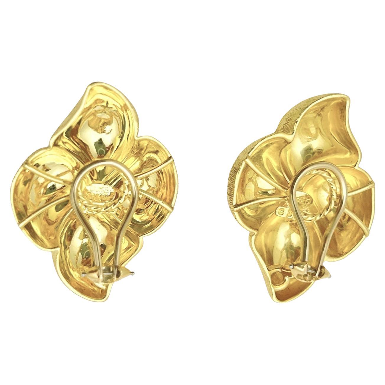 Pendientes Nudo Sabi Quad de oro amarillo de 18k Henry Dunay Moderno