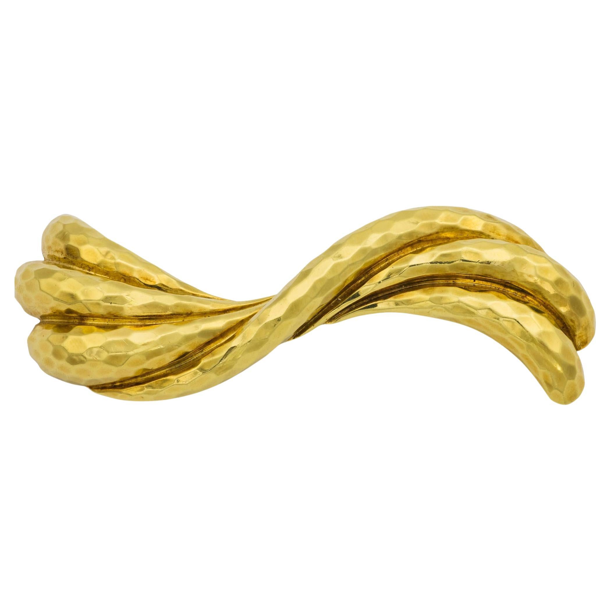 Spilla a spirale in oro giallo 18k di Henry Dunay