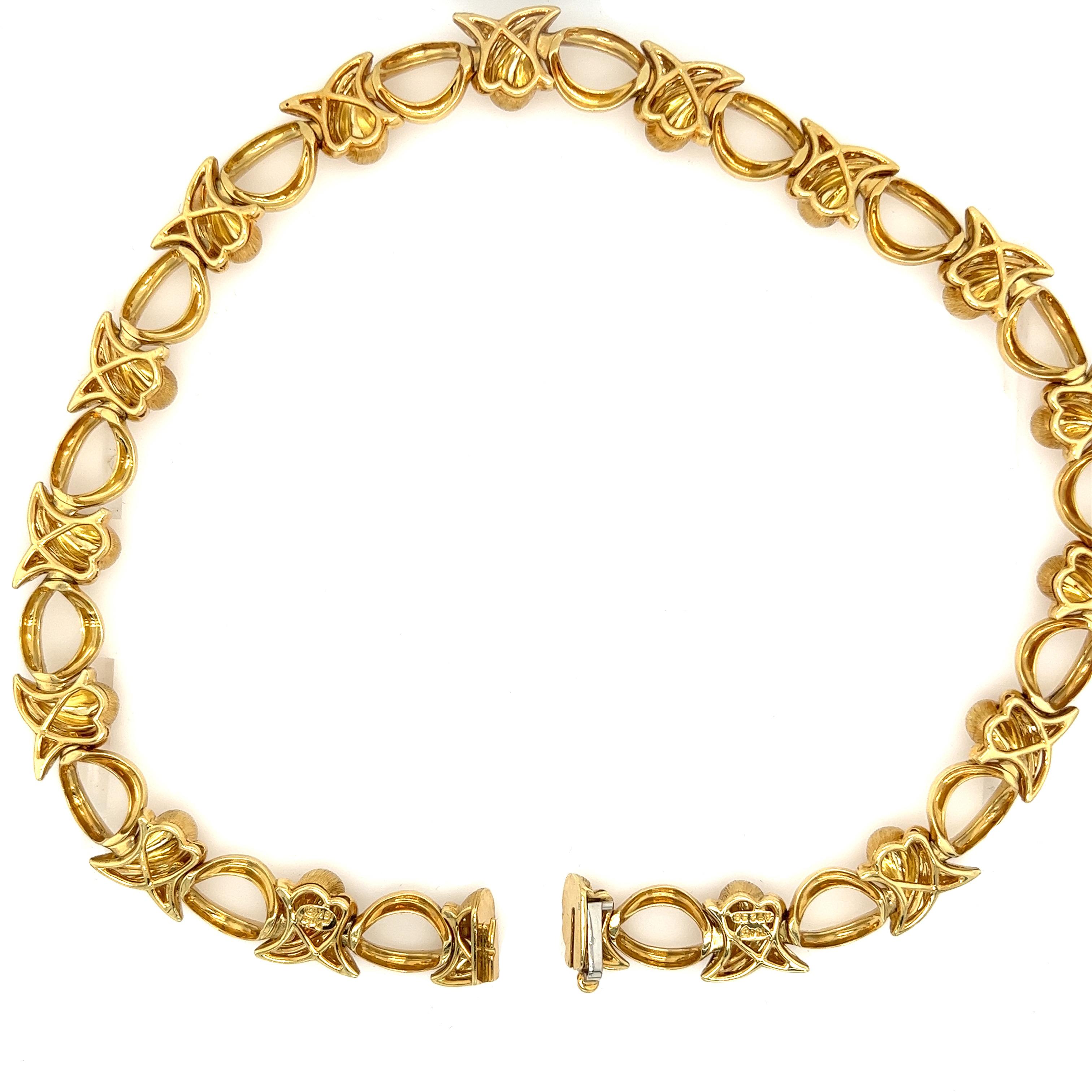 Contemporary Henry Dunay 18K Yellow Gold Vintage Link Necklace For Sale