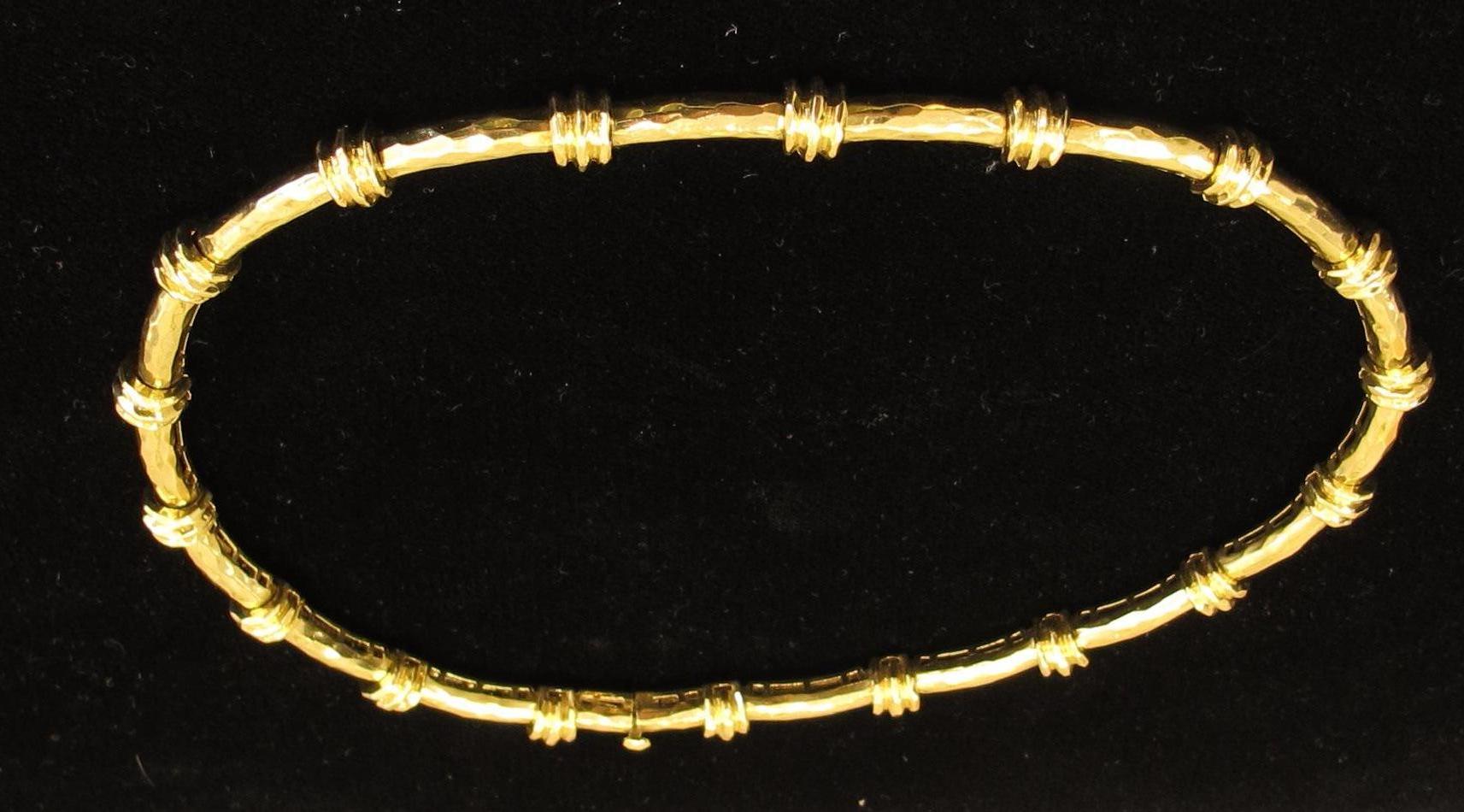 Henry Dunay 18 Karat Yellow Gold Notched Necklace 3