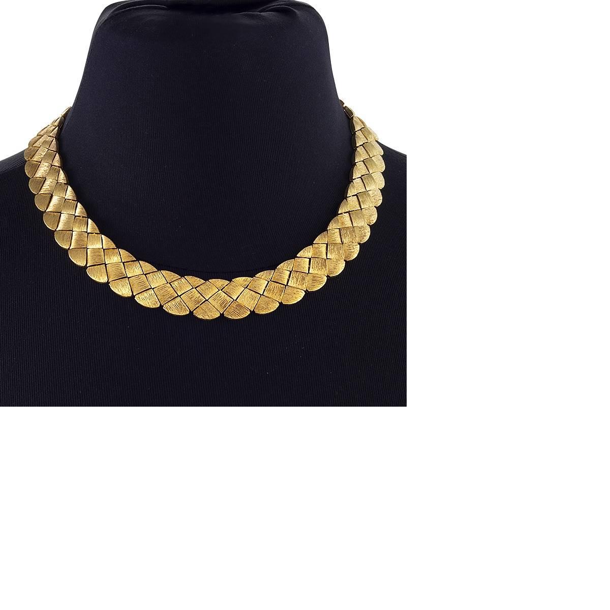 Henry Dunay 1990s Basketweave Necklace In Excellent Condition In New York, NY