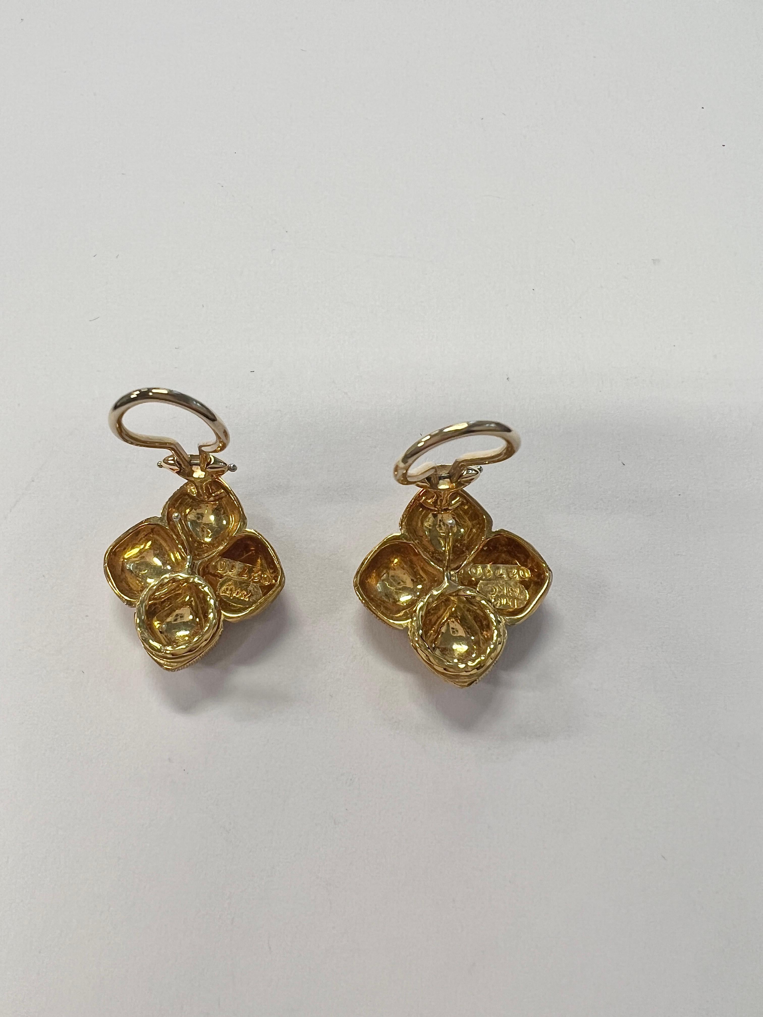 Henry Dunay Brushed Finish Yellow Gold Earrings For Sale 5