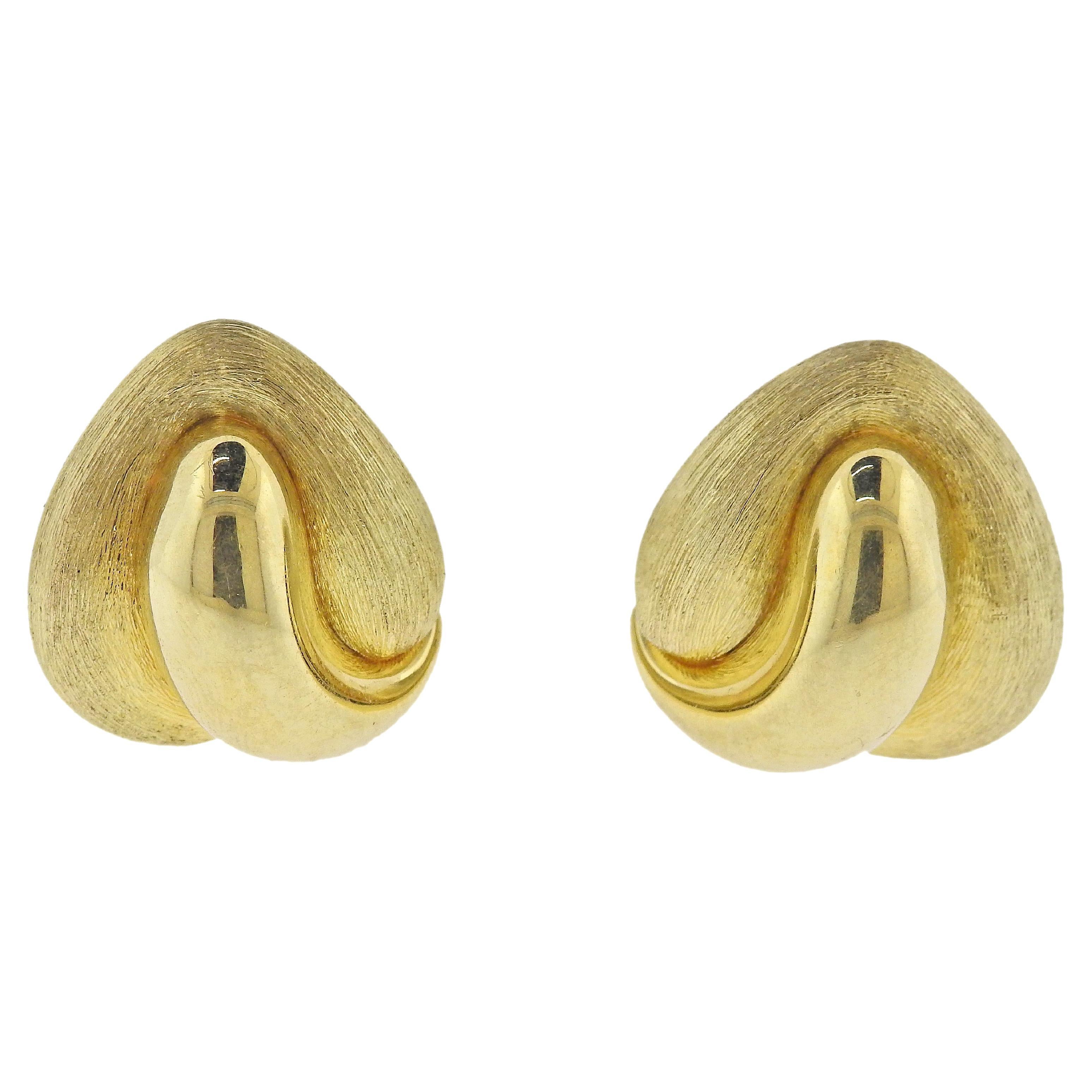 Henry Dunay Brushed Gold Earrings