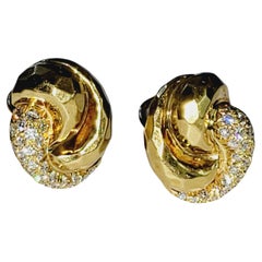 Diamant- und Gold-Knoten-Ohrringe von Henry Dunay
