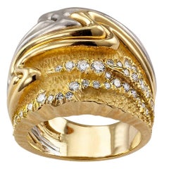 Henry Dunay Diamond Gold Platinum Ring Band
