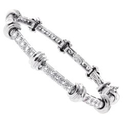 Henry Dunay Diamond Hammered Platinum Bracelet