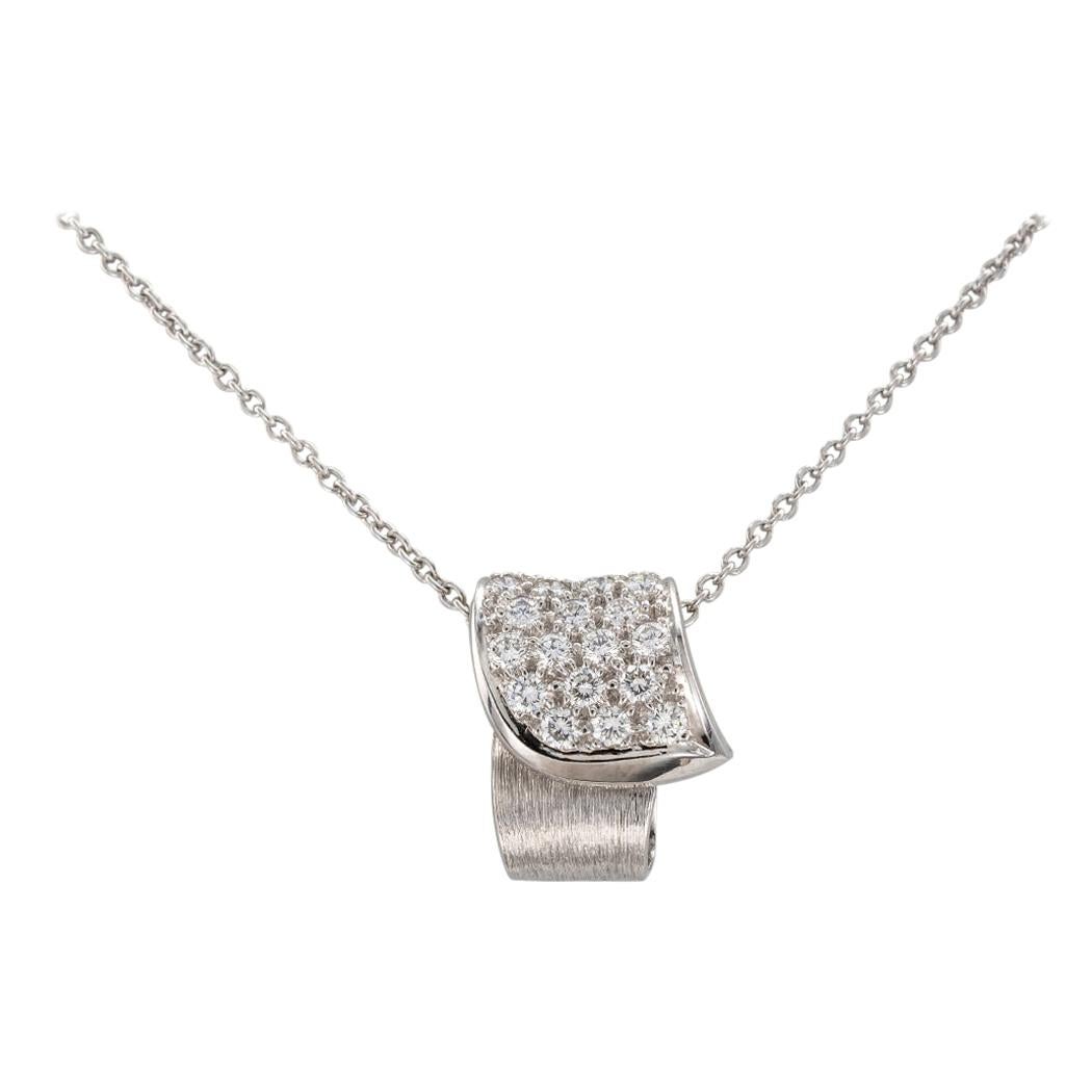 Henry Dunay Diamond Platinum Pendant Necklace For Sale