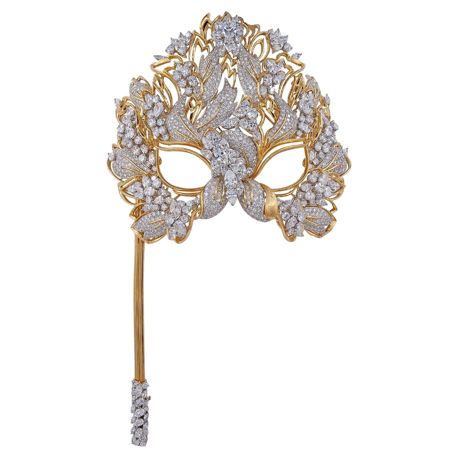 Henry Dunay Diamant, simulierte Diamant-Lachrymosa-Maske aus Diamant im Angebot