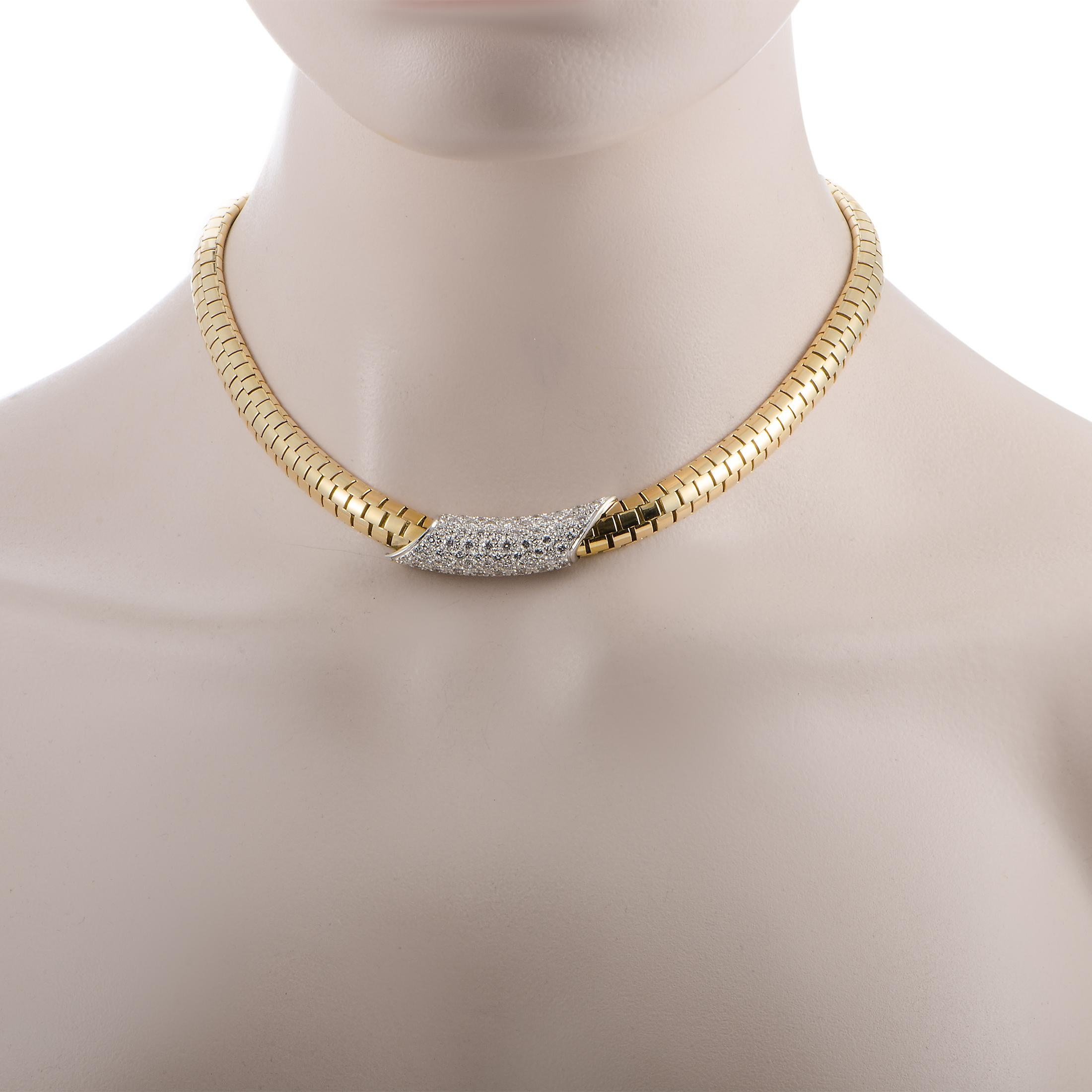 Henry Dunay Diamond Yellow Gold and Platinum Collar Necklace 1