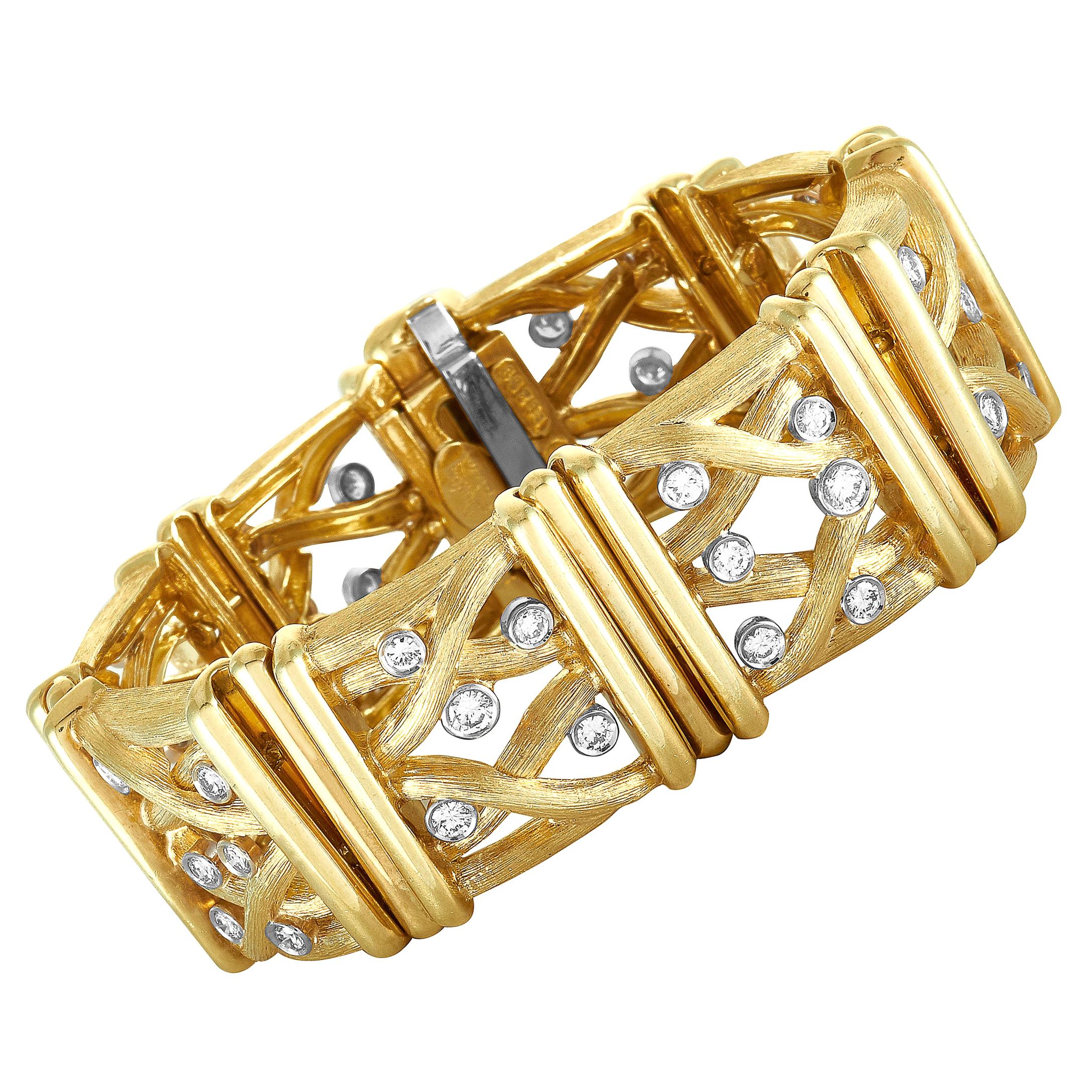 Henry Dunay Diamond Yellow Gold Bracelet