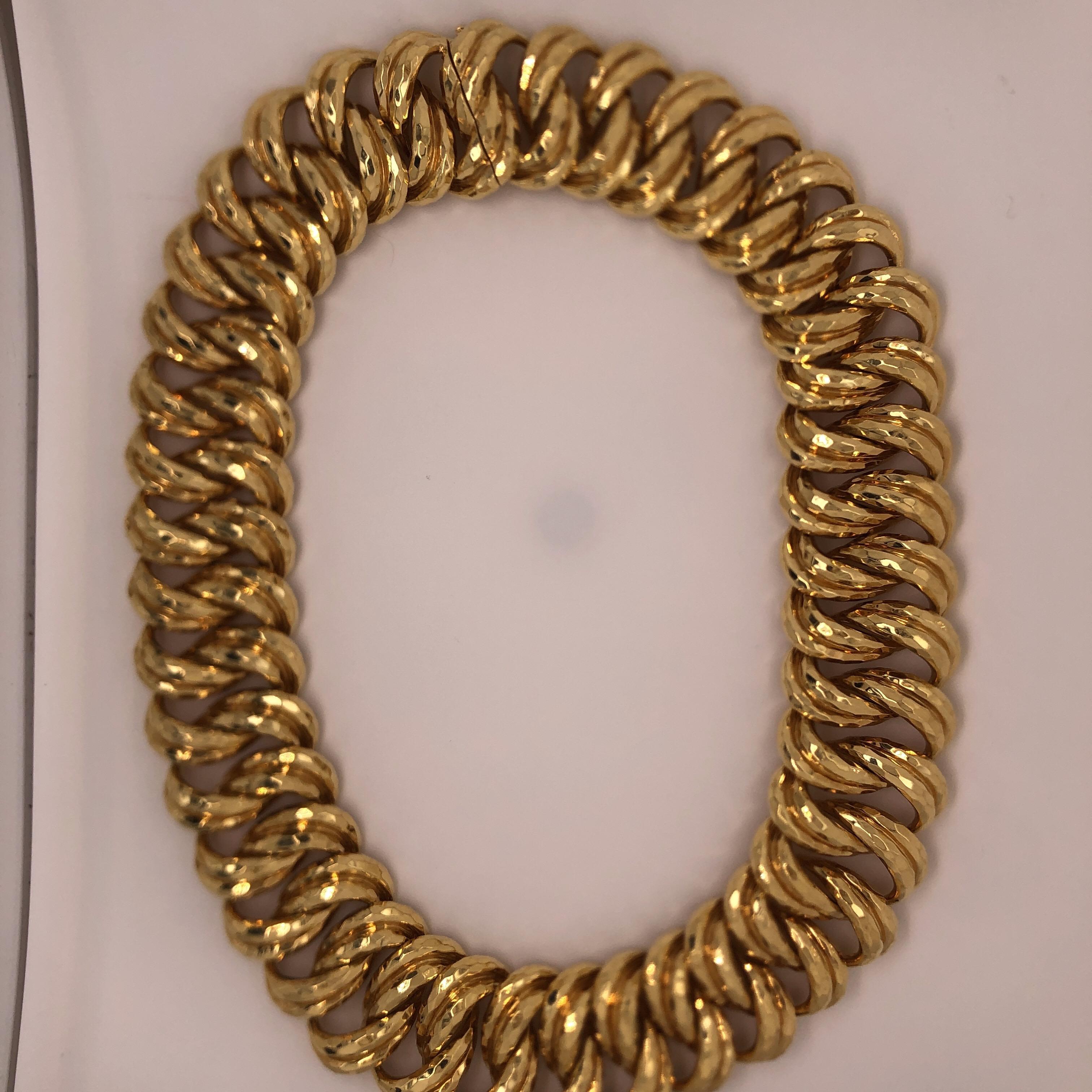 Henry Dunay Facet Gold Necklace In Good Condition In Dallas, TX