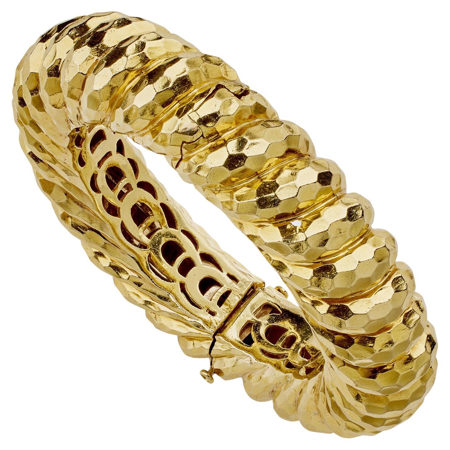 Henry Dunay "Faceted" Bangle Bracelet