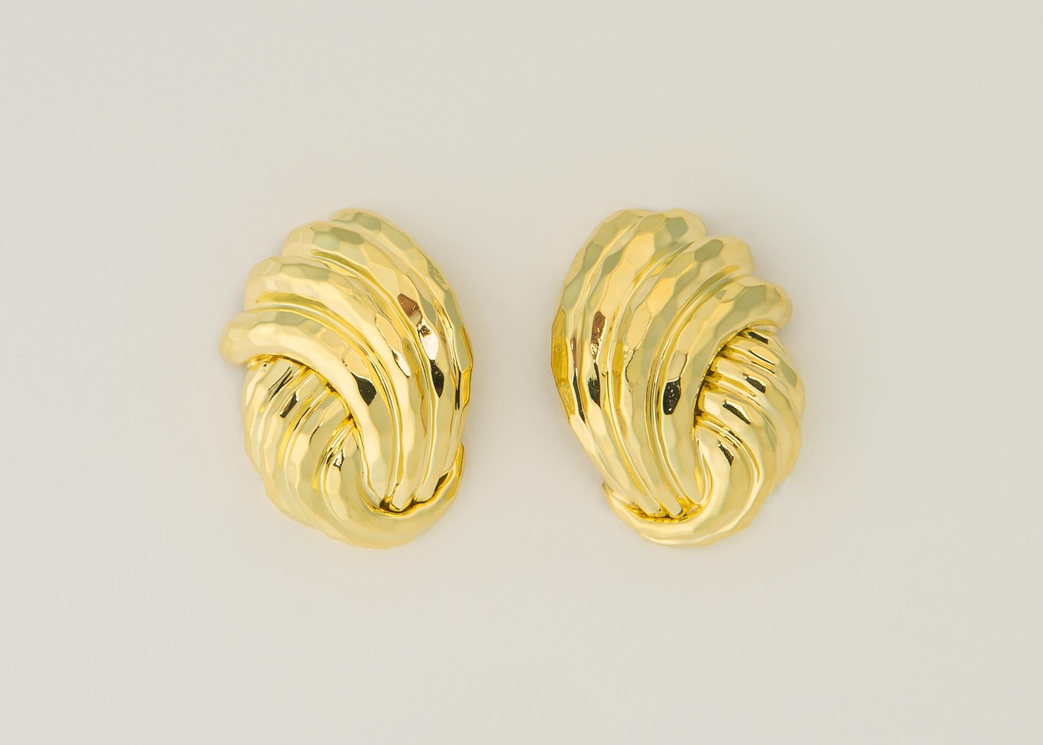 Contemporary Henry Dunay Faceted Collection Gold Earrings
