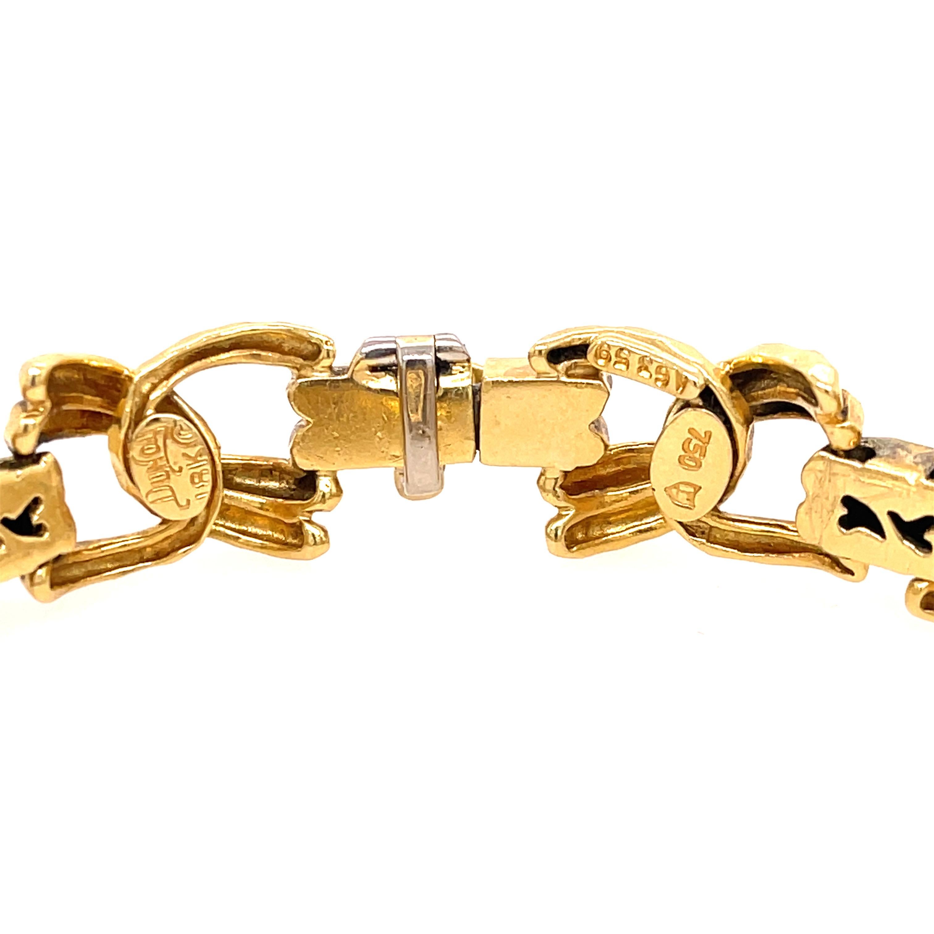 Moderne Henry Dunay Bracelet à maillons facettés en or jaune en vente