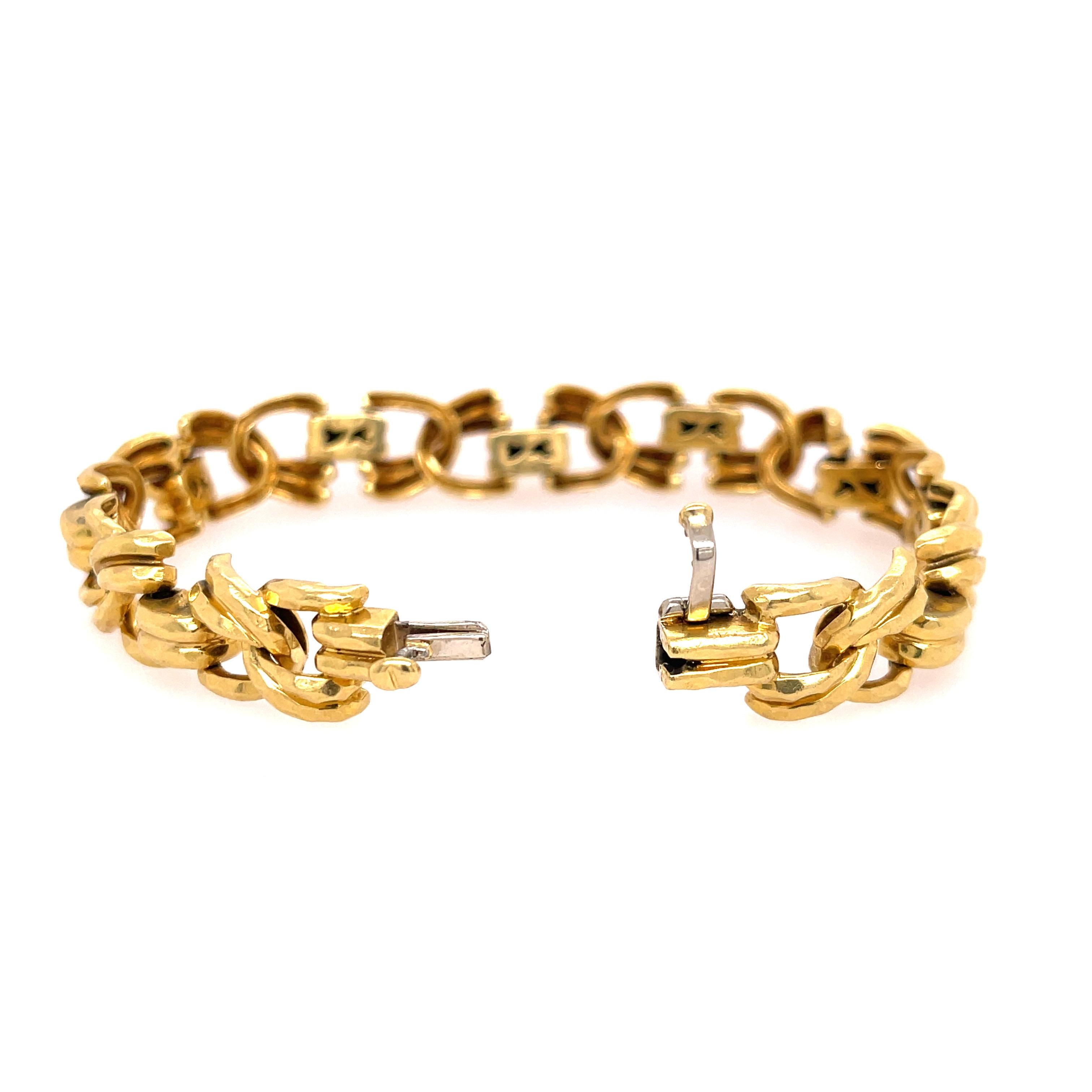 Modern Henry Dunay Faceted Link Bracelet Yellow Gold For Sale