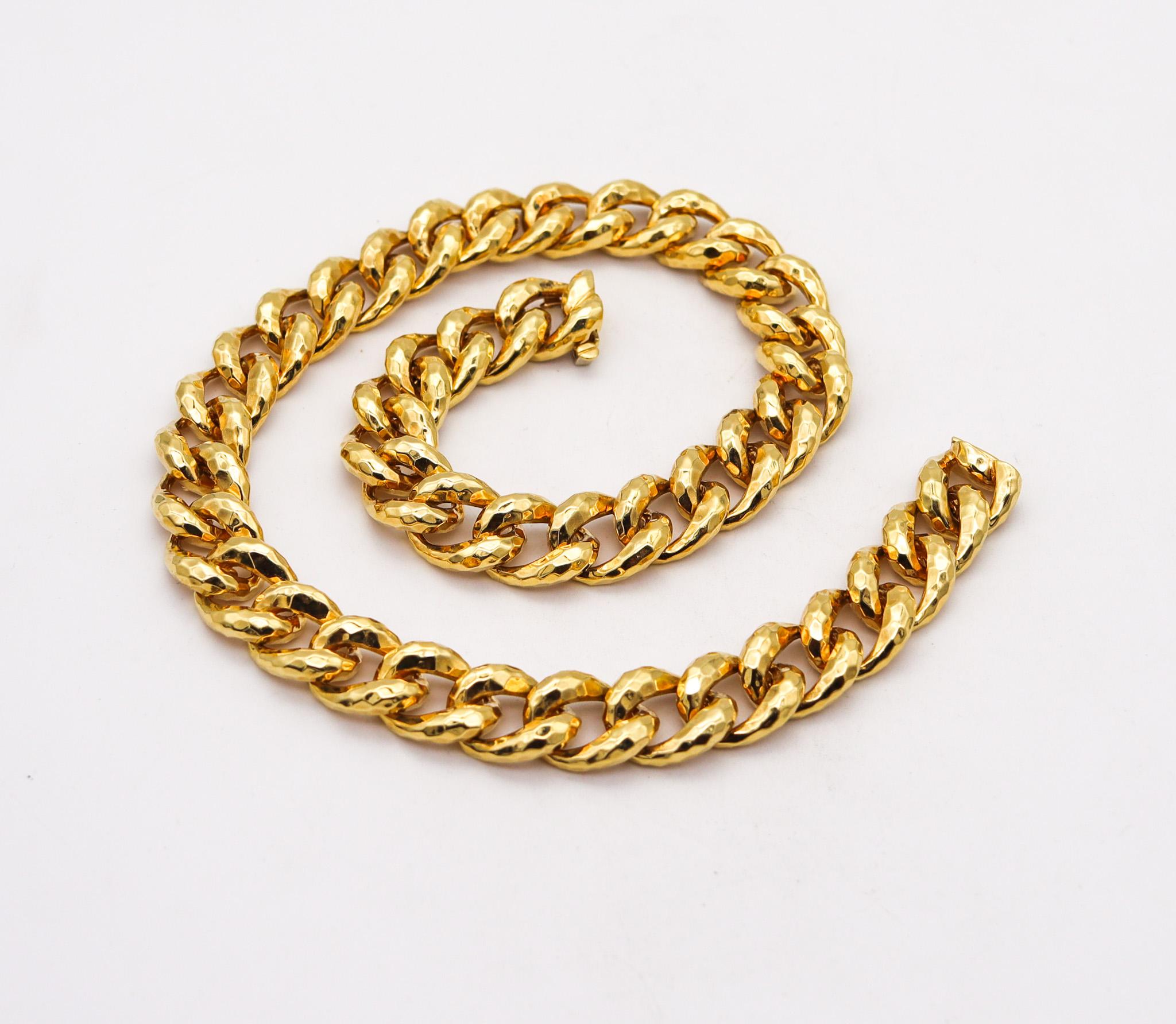 Henry Dunay Faceted Links Chain Necklace In Solid 18Kt Yellow Gold 1