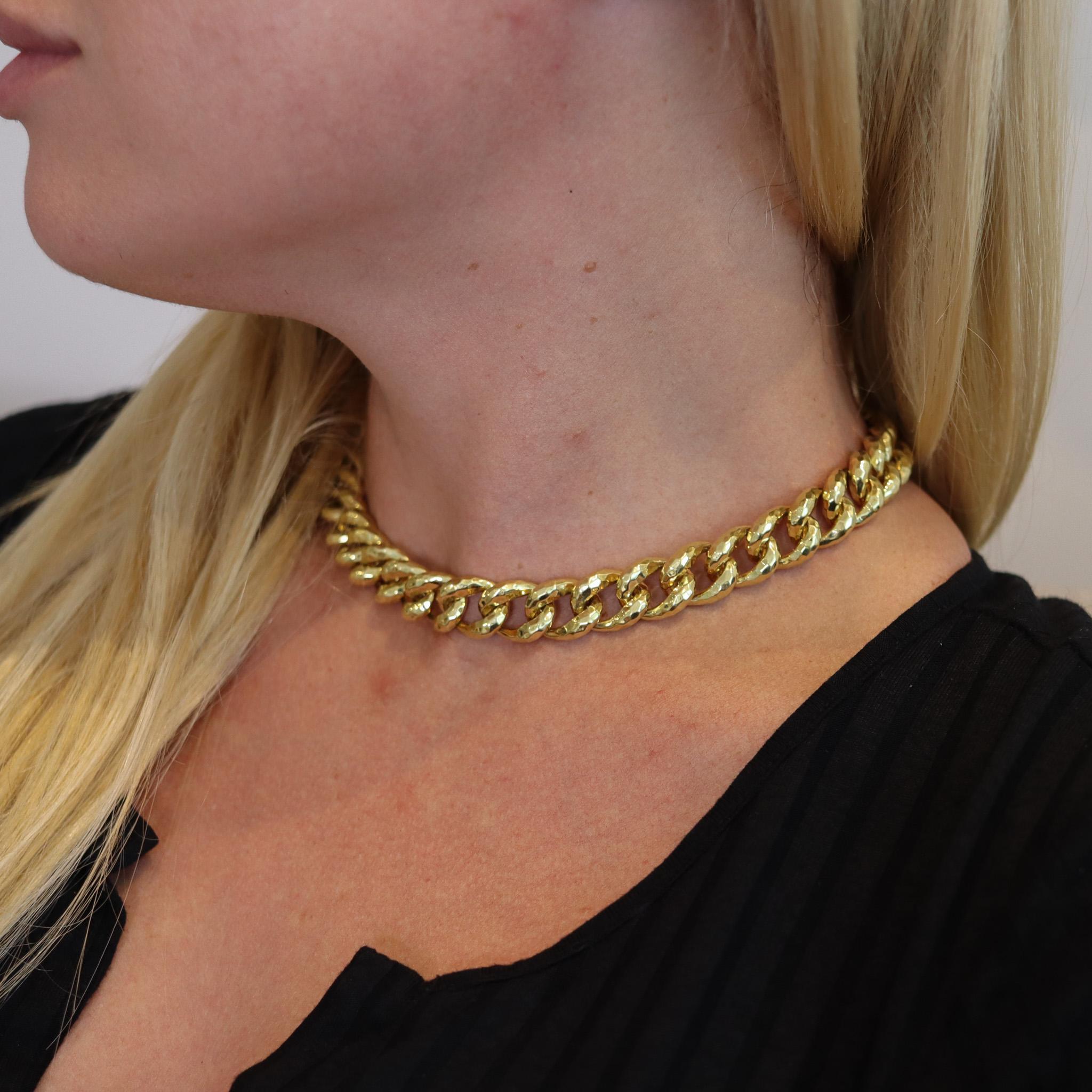 Henry Dunay Faceted Links Chain Necklace In Solid 18Kt Yellow Gold 3