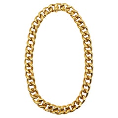 Retro Henry Dunay Faceted Links Chain Necklace In Solid 18Kt Yellow Gold