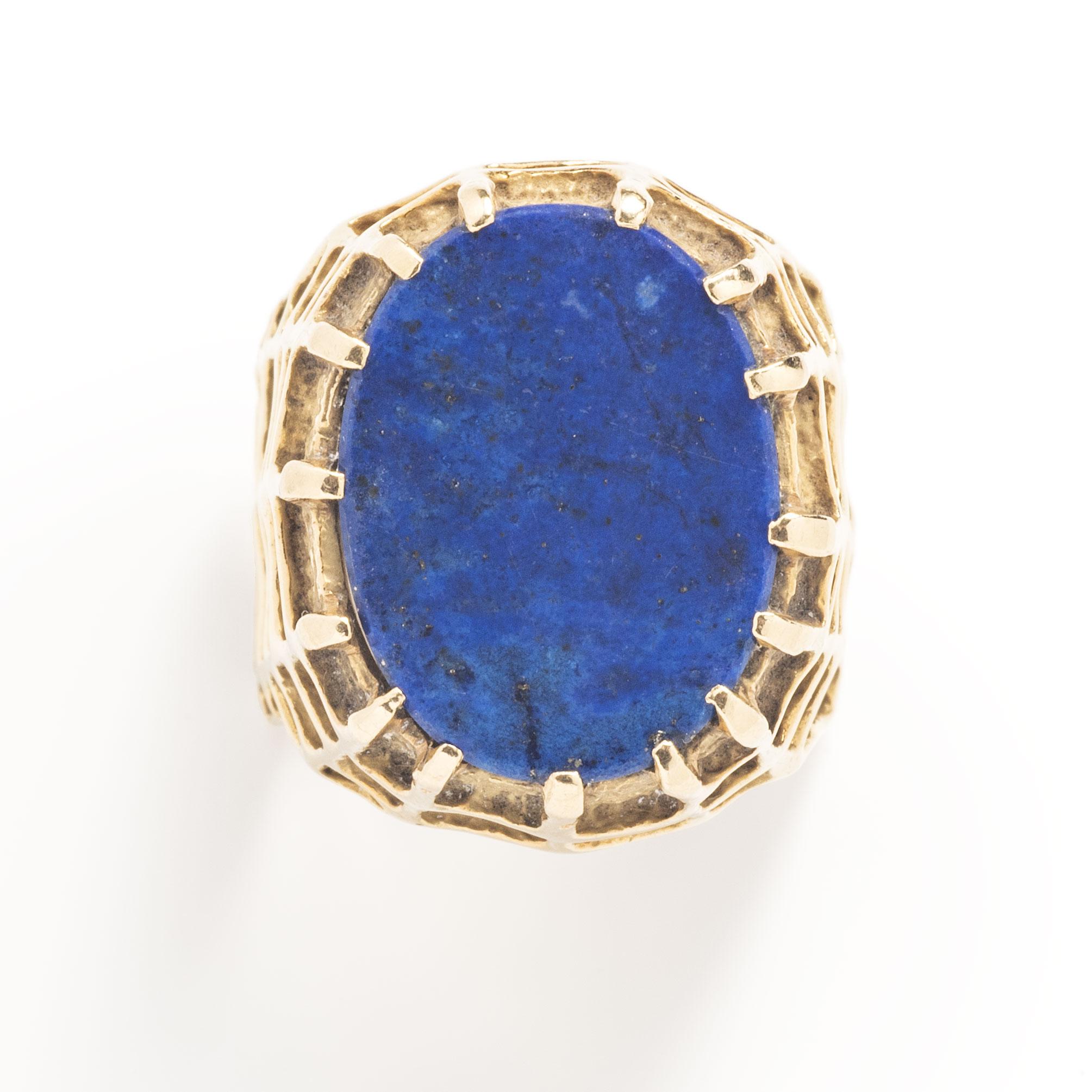 Henry Dunay Gold and Lapis Cocktail Ring For Sale 4