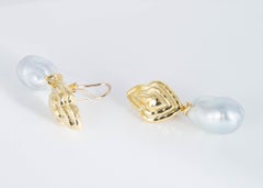 Henry Dunay Gold and South Sea Pearl Drop Earrings