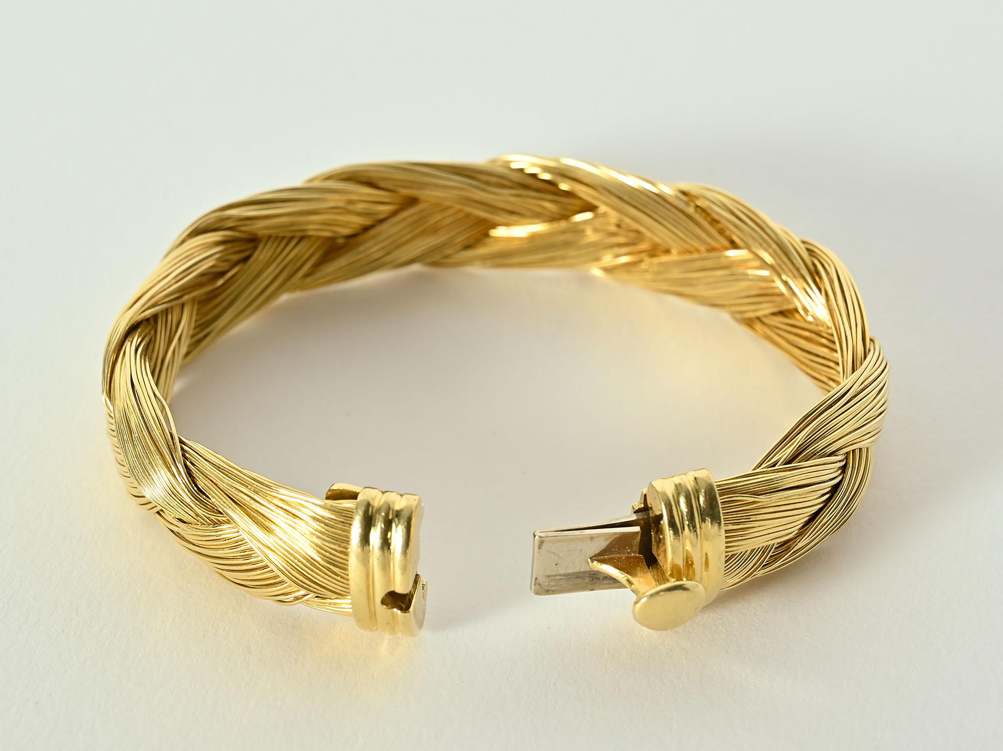 Henry Dunay Gold Braided Bracelet In Excellent Condition In Darnestown, MD