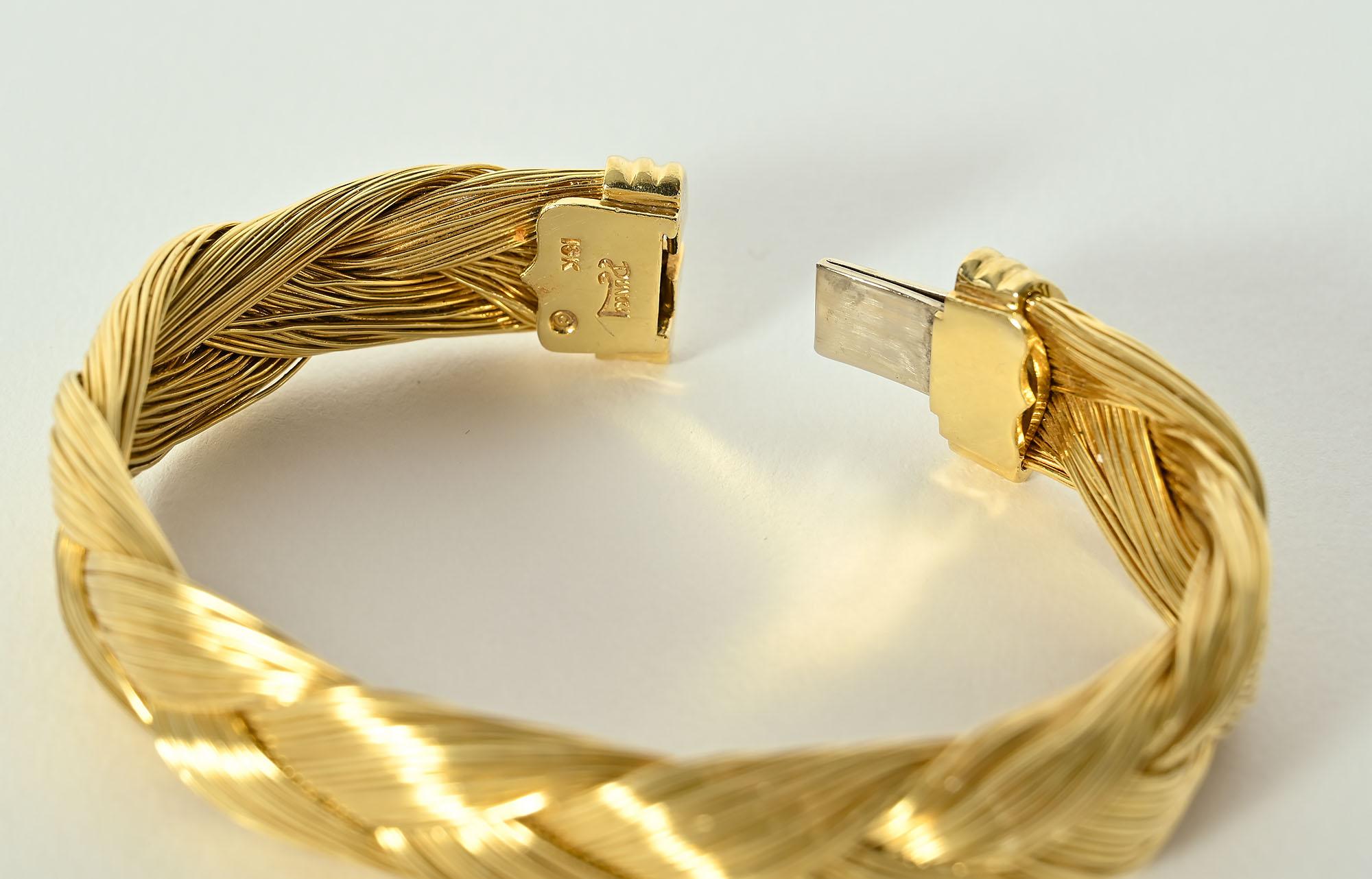 Women's or Men's Henry Dunay Gold Braided Bracelet