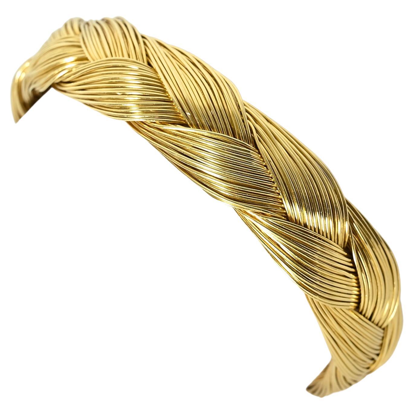 Henry Dunay Gold Braided Bracelet For Sale