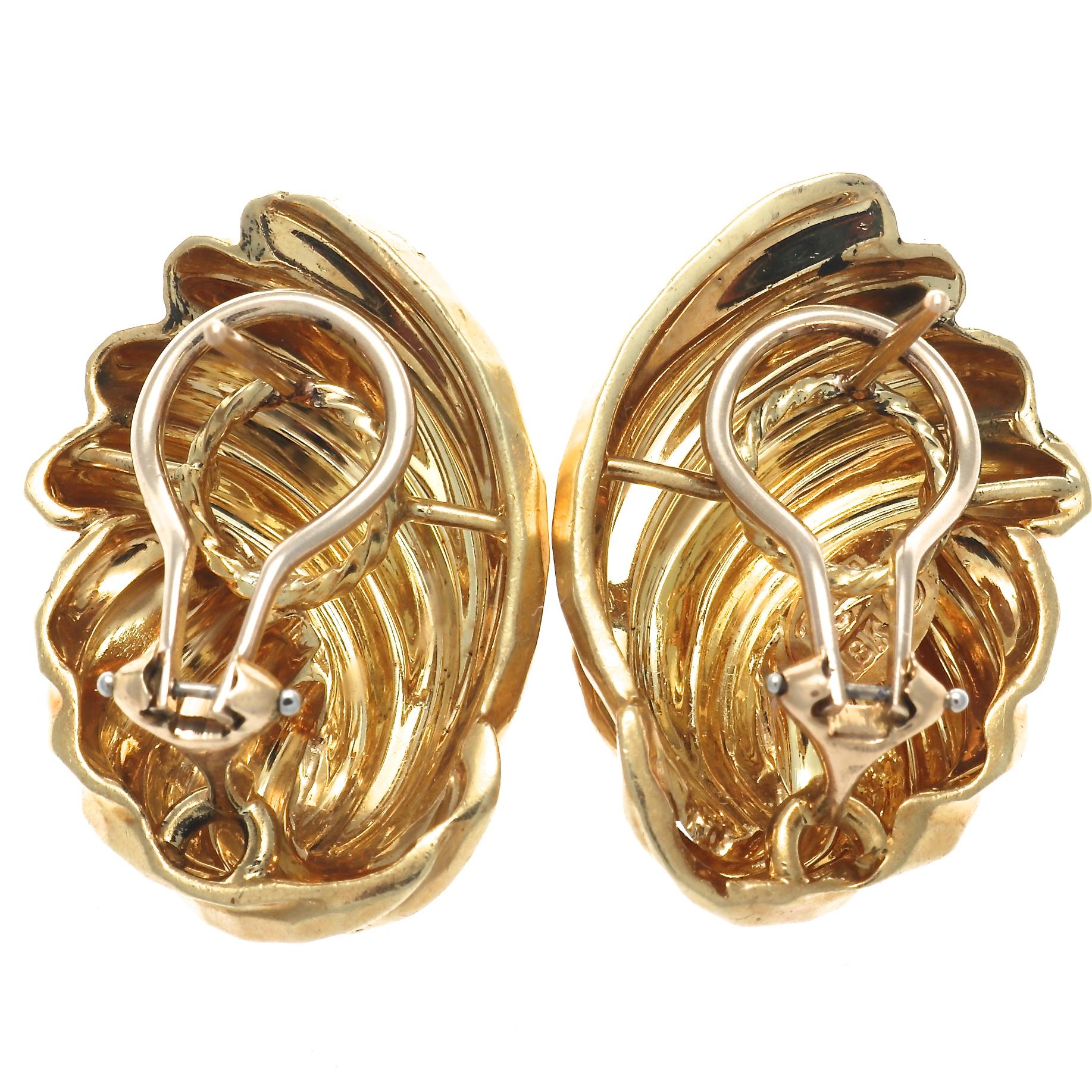 Contemporary Henry Dunay Gold Earrings