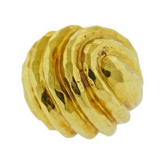 Henry Dunay Gold Hammered Finish Dome Ring