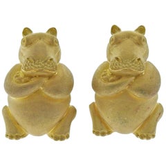 Henry Dunay Gold Hippo Cufflinks