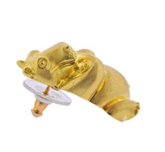 Henry Dunay Gold Hippo Earrings