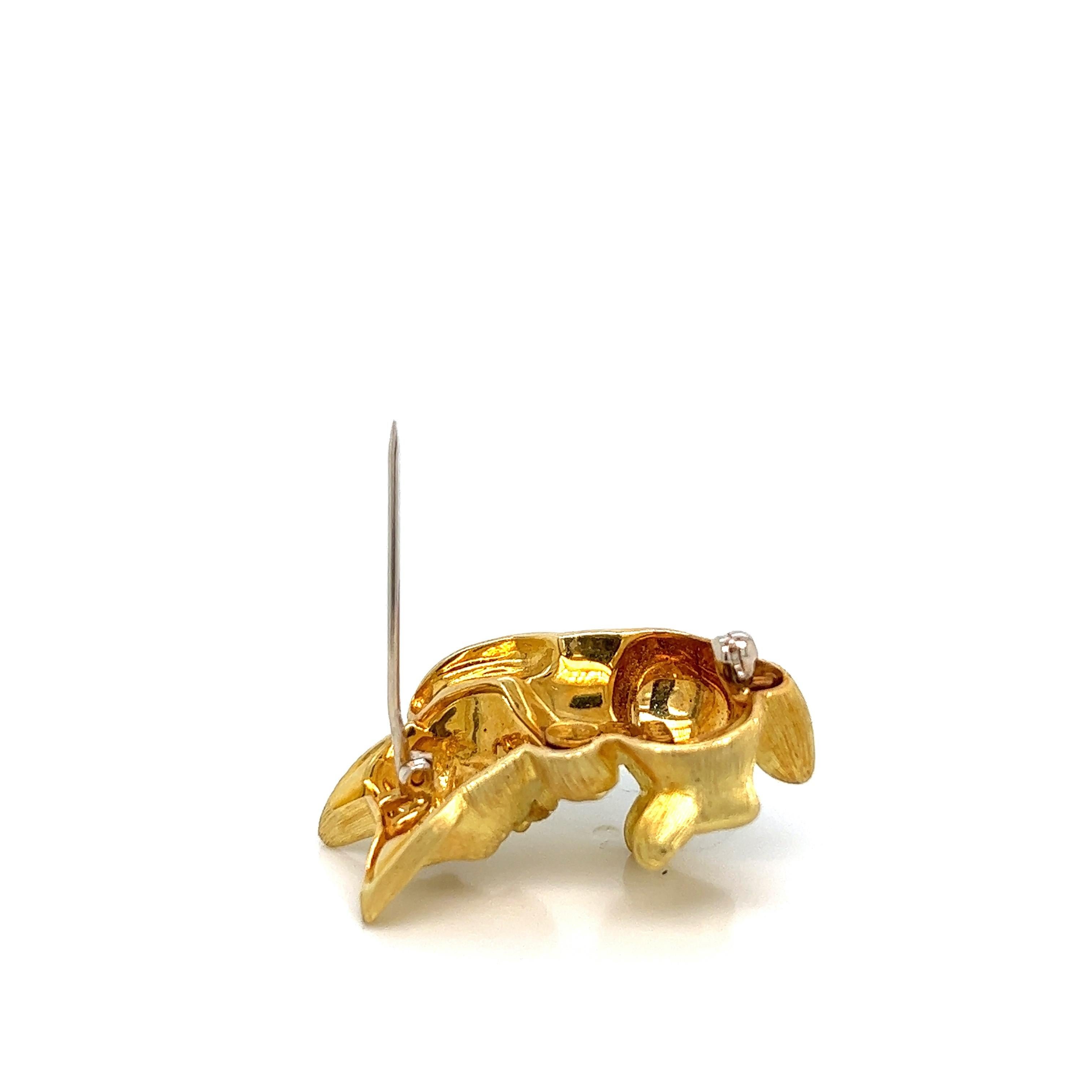 Henry Dunay Gold Kitty Cat Brooch 3