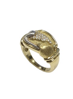 Henry Dunay Gold Platinum and Diamond Free Form Ring
