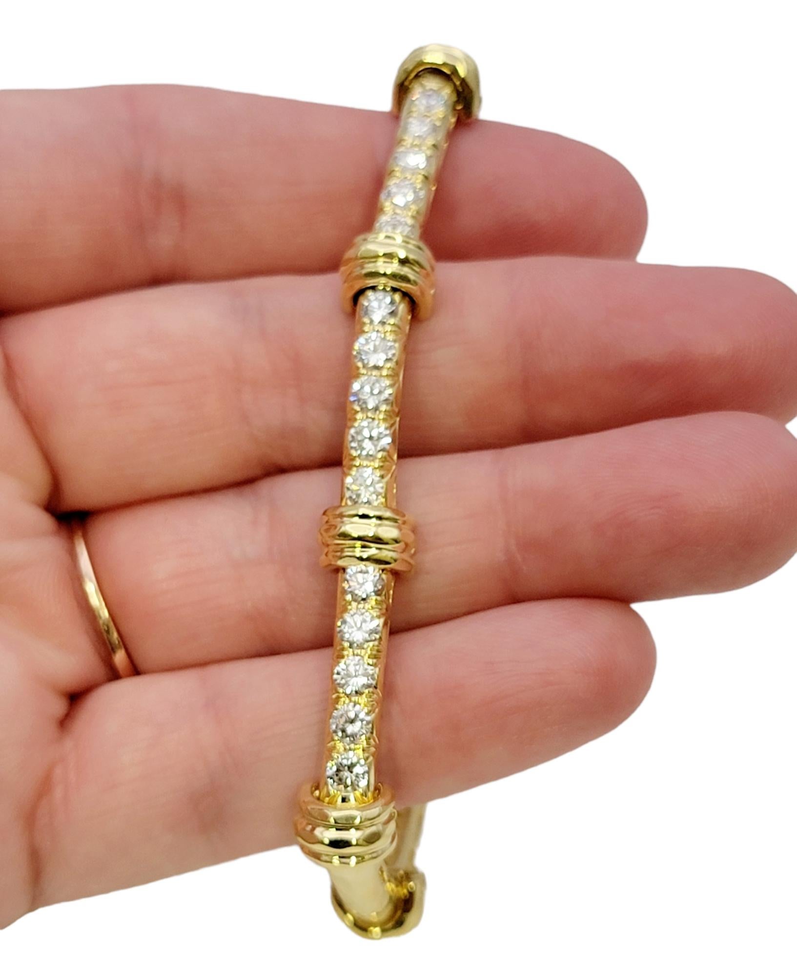 Gehämmertes Gliederarmband aus 18 Karat Gelbgold von Henry Dunay mit F-G-Diamanten 8