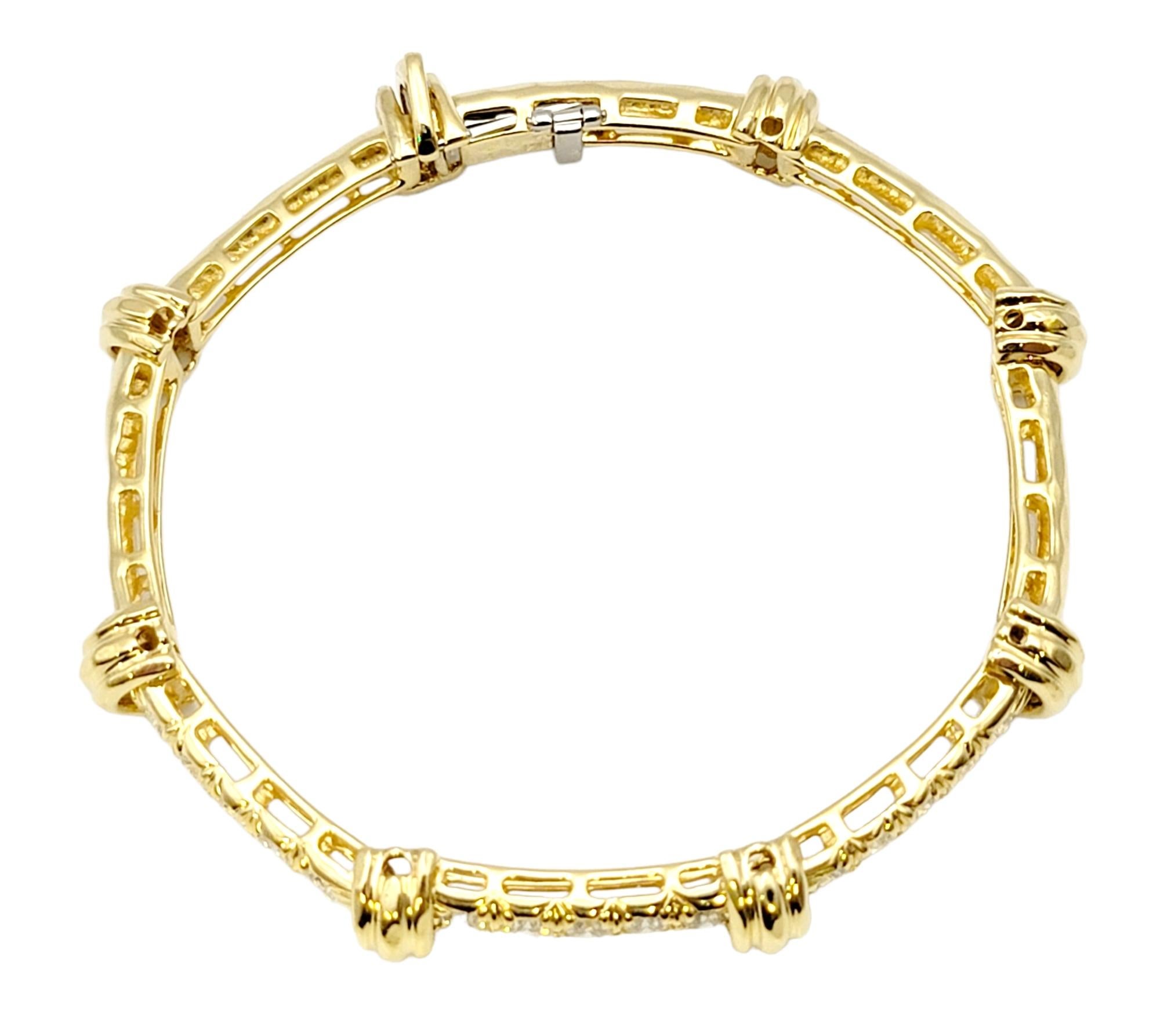 Gehämmertes Gliederarmband aus 18 Karat Gelbgold von Henry Dunay mit F-G-Diamanten 1