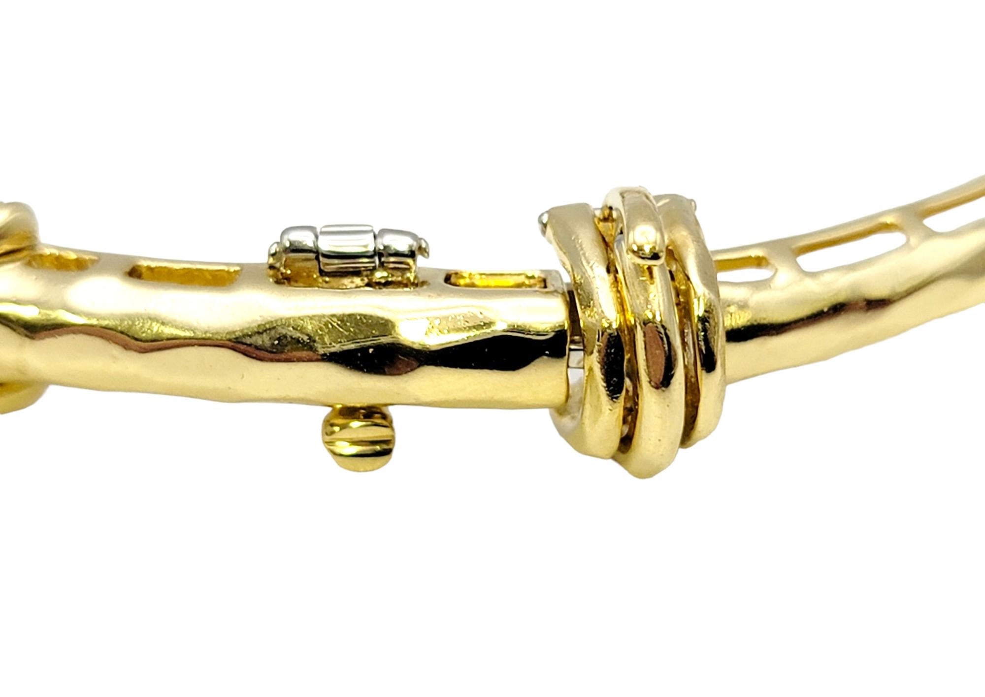 Gehämmertes Gliederarmband aus 18 Karat Gelbgold von Henry Dunay mit F-G-Diamanten 2