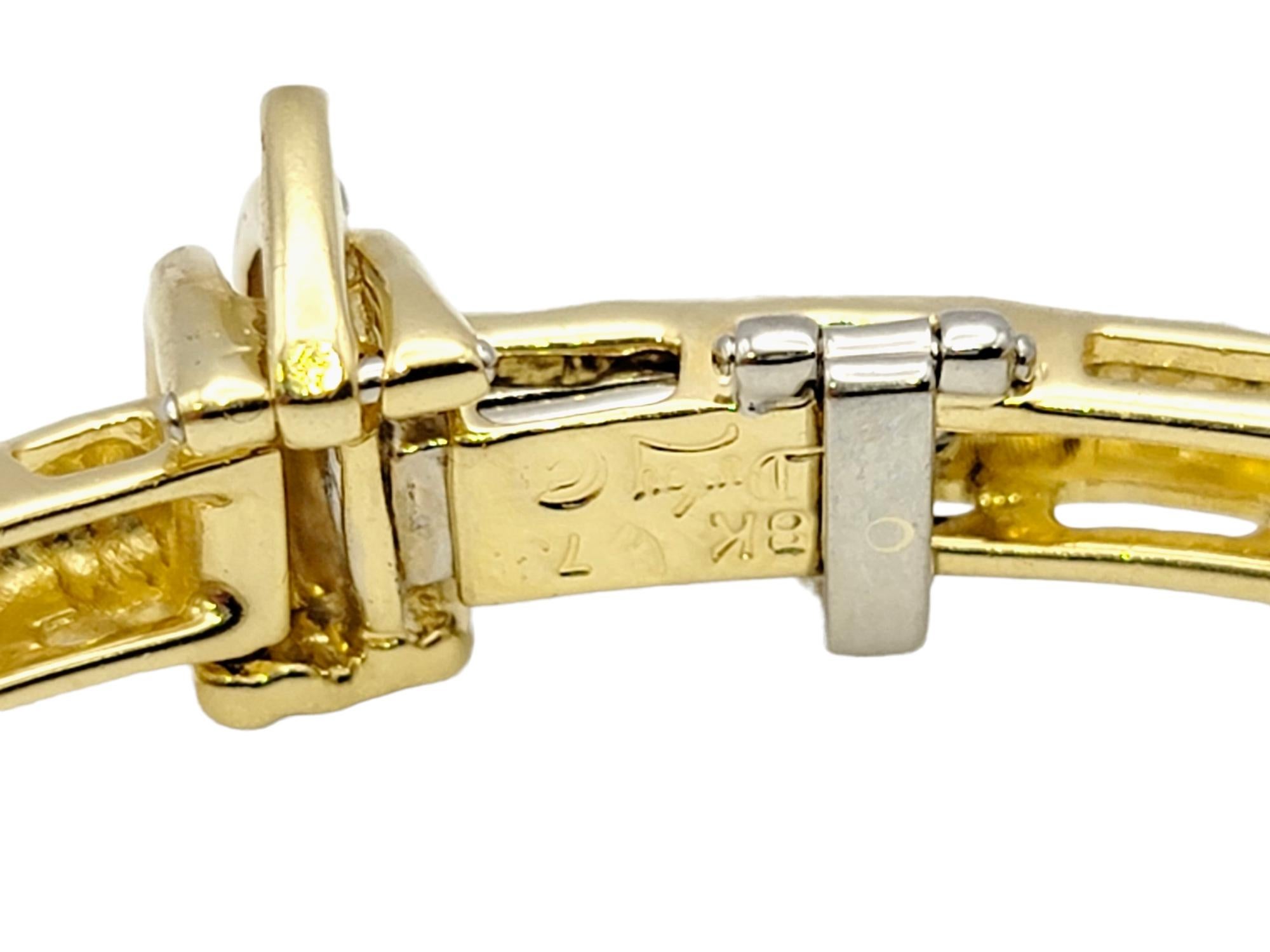 Gehämmertes Gliederarmband aus 18 Karat Gelbgold von Henry Dunay mit F-G-Diamanten 3