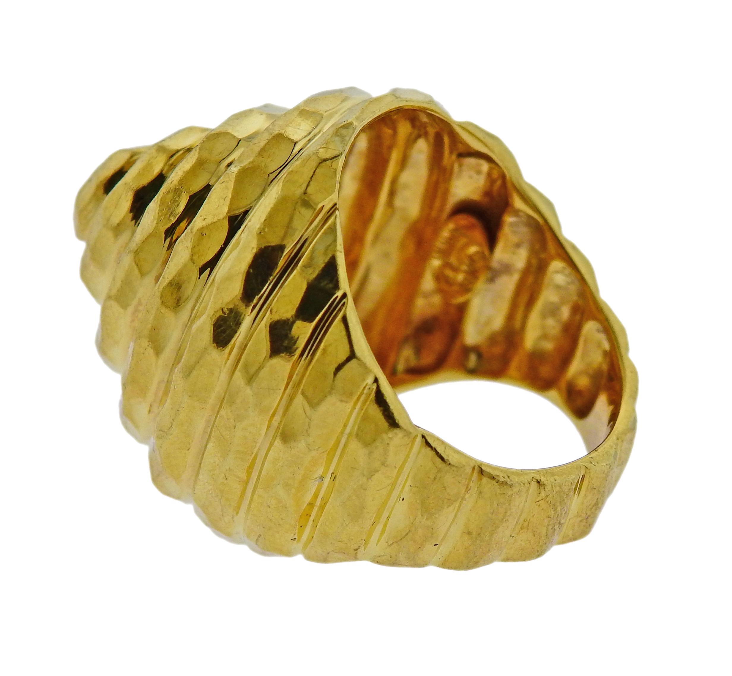 Women's Henry Dunay Hammered Gold Dome Ring