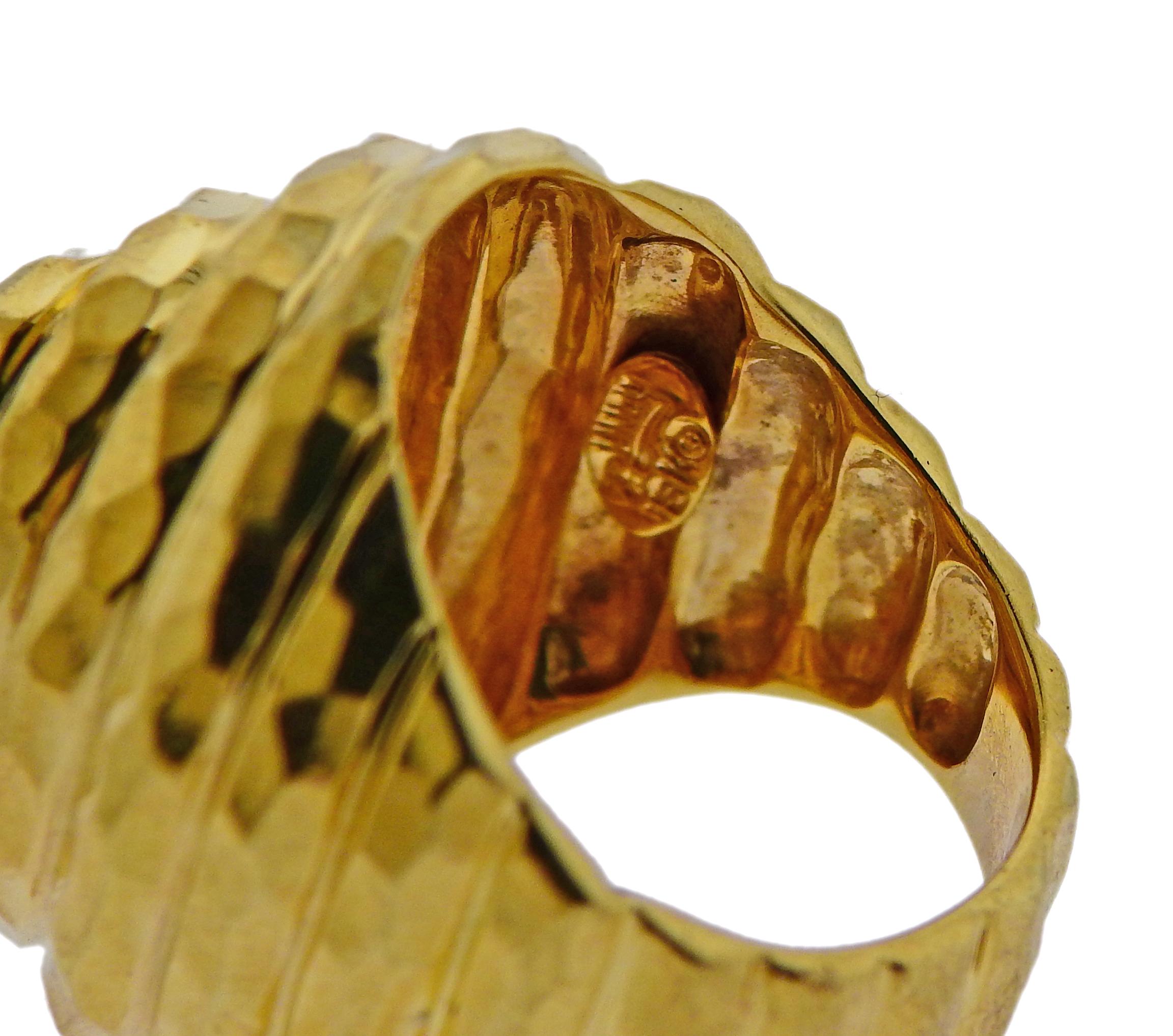 Henry Dunay Hammered Gold Dome Ring 1